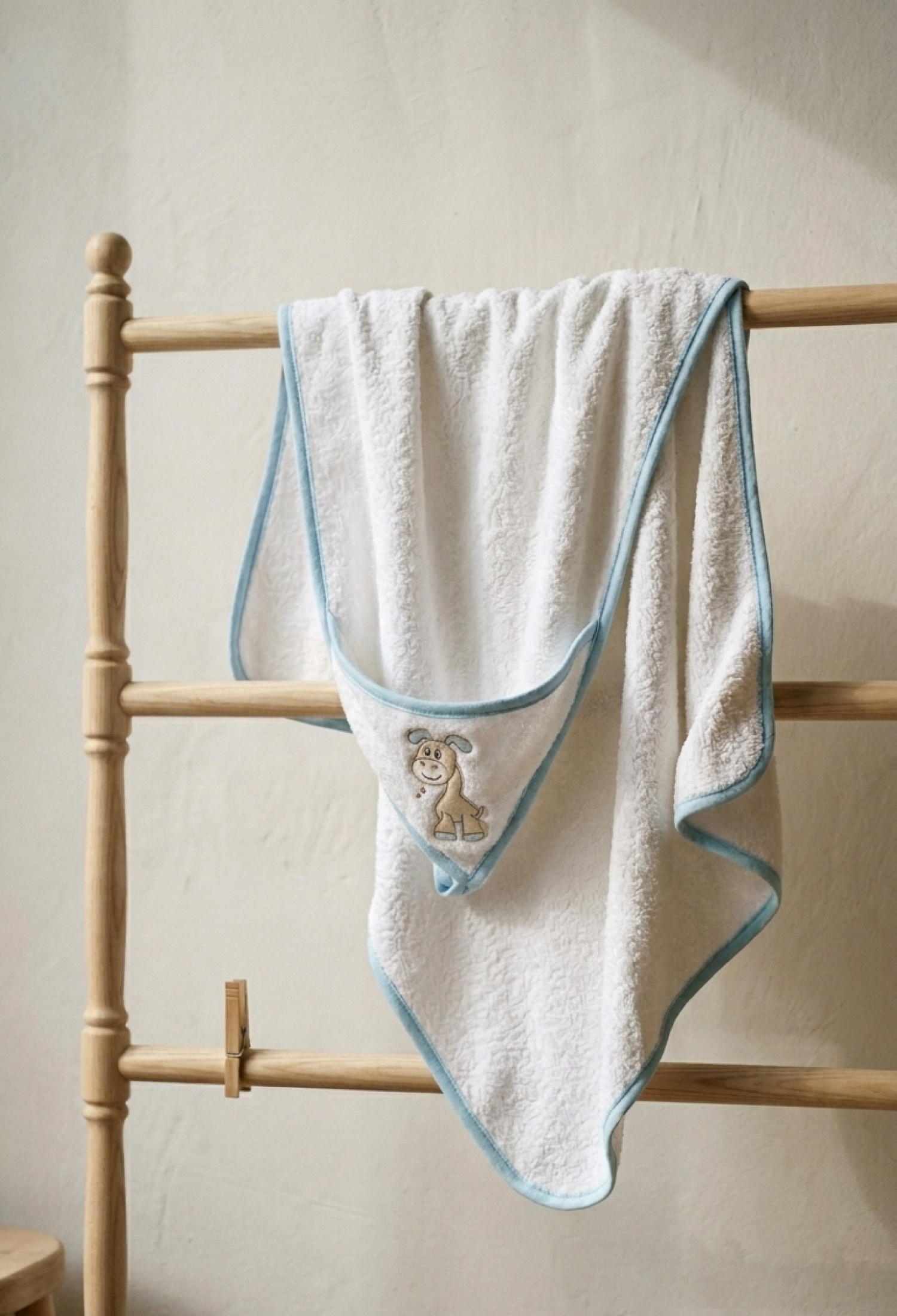 75x80 BABY BATH TOWEL Ramel Kids 1072-421WHITE - 1072-421WHITE