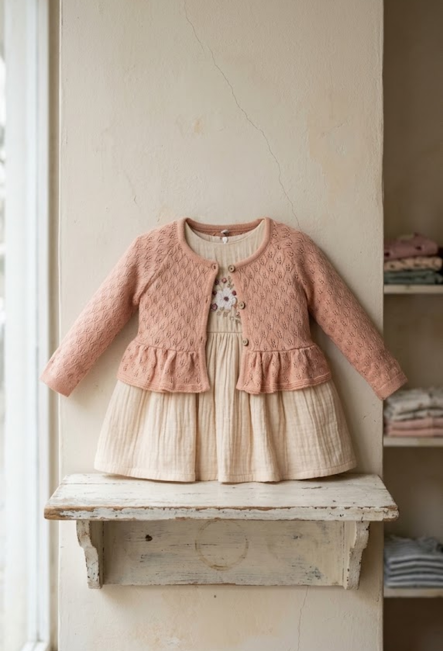 Wholesale Baby Girl 2-Piece Jacket and Dress Set 9-24M Cumino 1014-CMN3491 - 1014-CMN3491