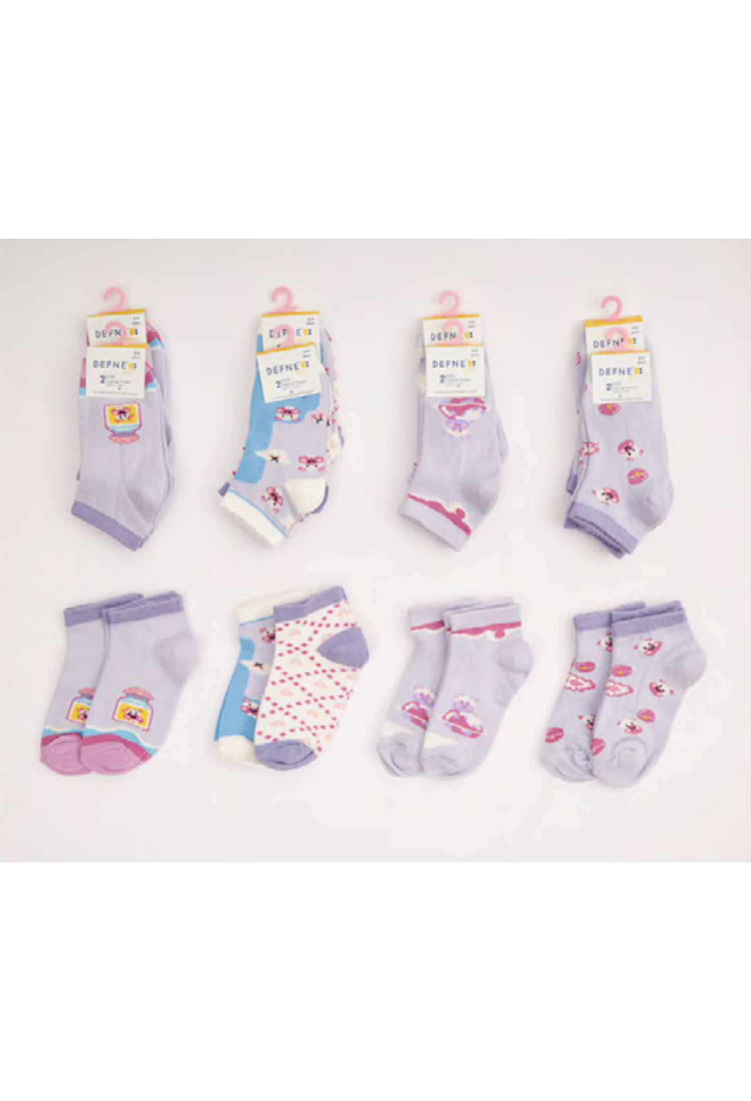 24 Çift Kız Bebe Patik Çorap (Kutu) 1064-DFN2P-K020-23(12-18) - 1064-DFN2P-K020-23(12-18) - Brand: Defne - Kids & Bby Clothes From Peralane Kids Turkey
