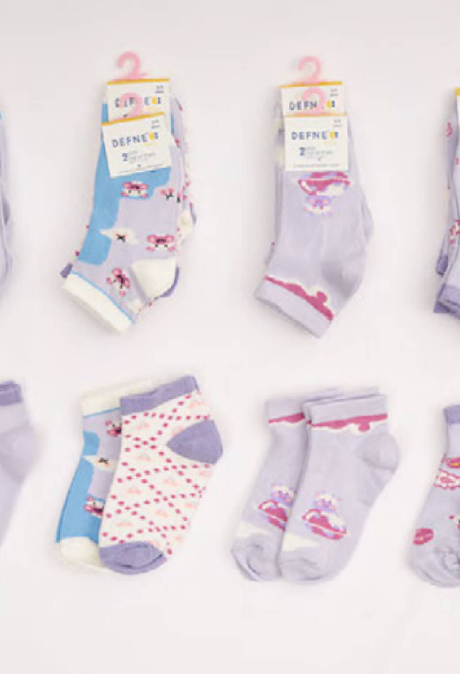 24 Çift Kız Bebe Patik Çorap (Kutu) 1064-DFN2P-K020-23(12-18) - 1064-DFN2P-K020-23(12-18) - Brand: Defne - Kids & Bby Clothes From Peralane Kids Turkey