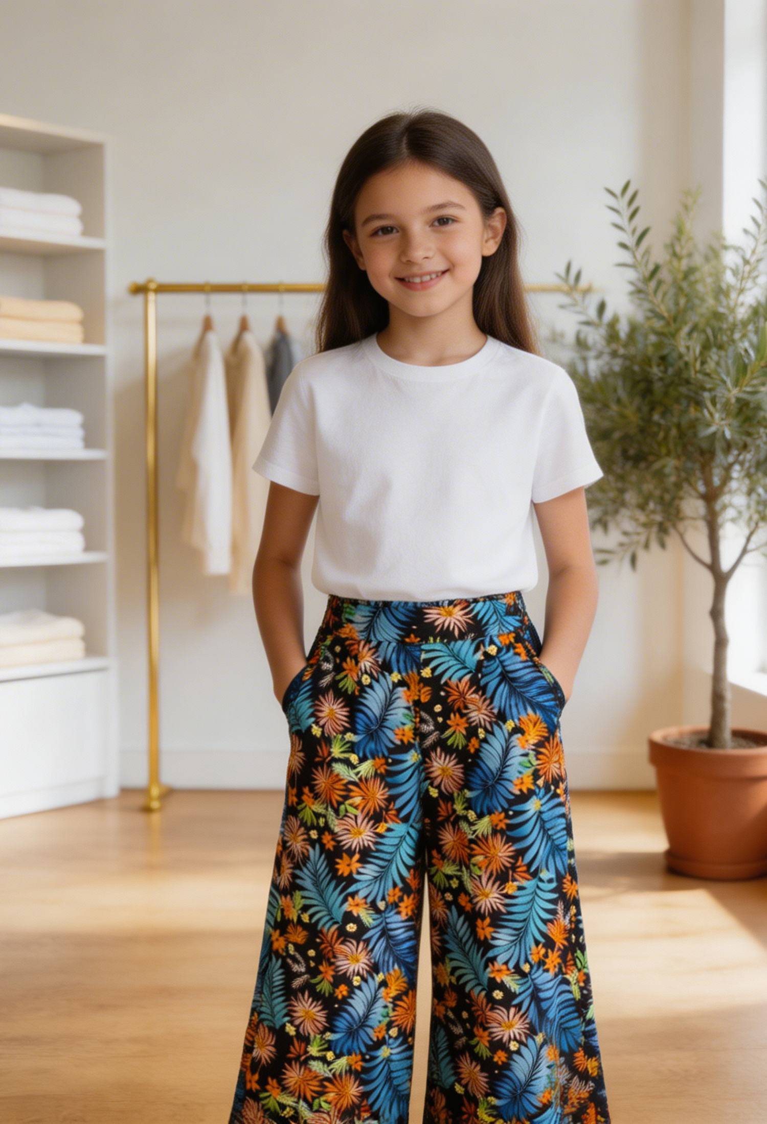 Girls' Patterned Trousers 6-9y Timo 1018-Tk4da082241823 - 1018-Tk4da082241823