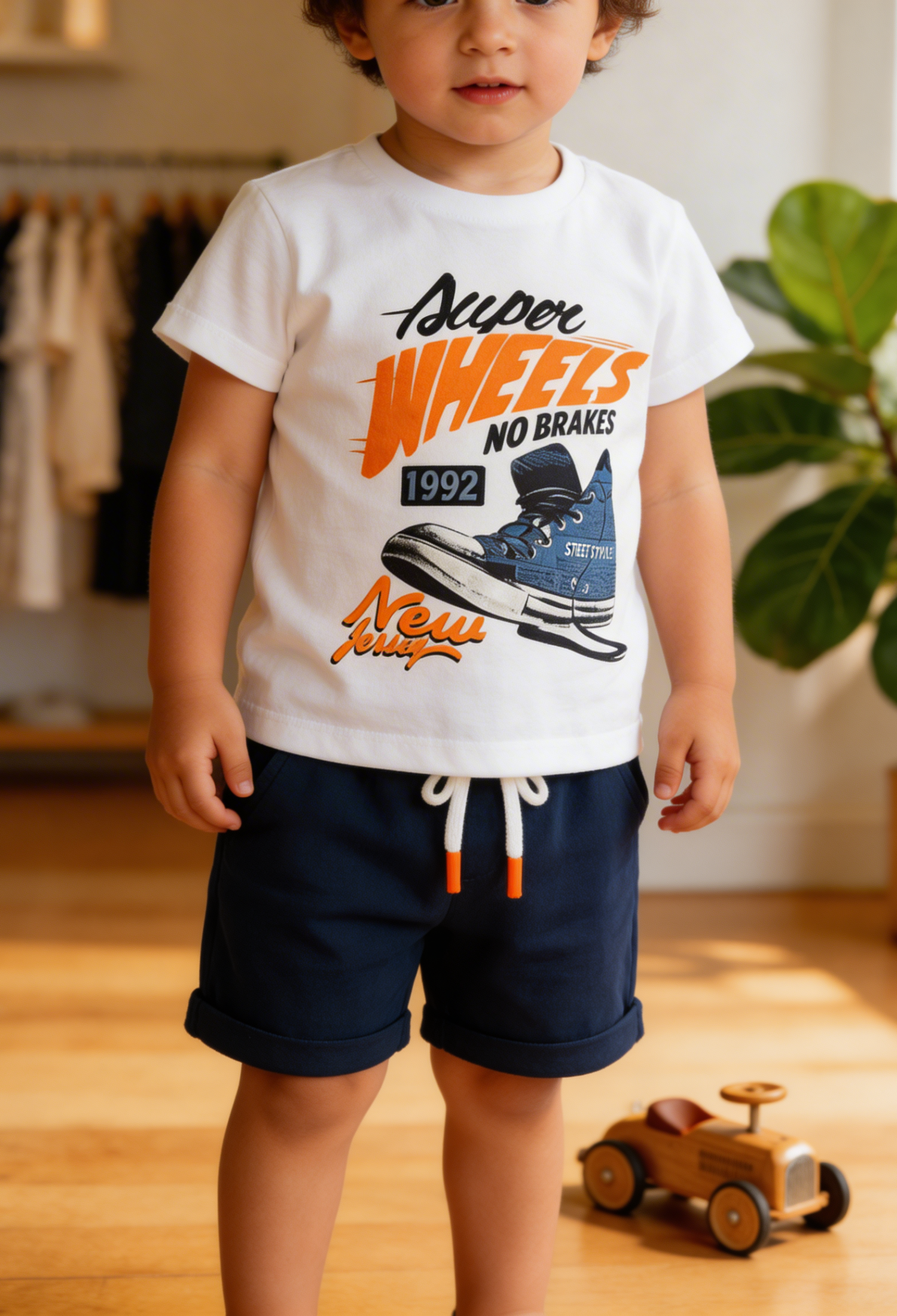 Wholesale Boys' 2-Piece T-shirt and Shorts Set 3-6Y Elnino 1025-22103 - 1025-22103