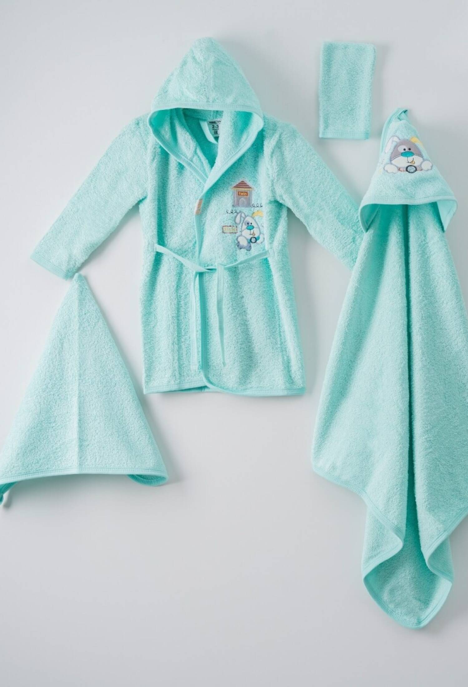 4'lü Köpekçik Bornoz Set (Kutulu) 1072-398 - 1072-398 - Brand: Ramel Kids - Kids & Bby Clothes From Peralane Kids Turkey