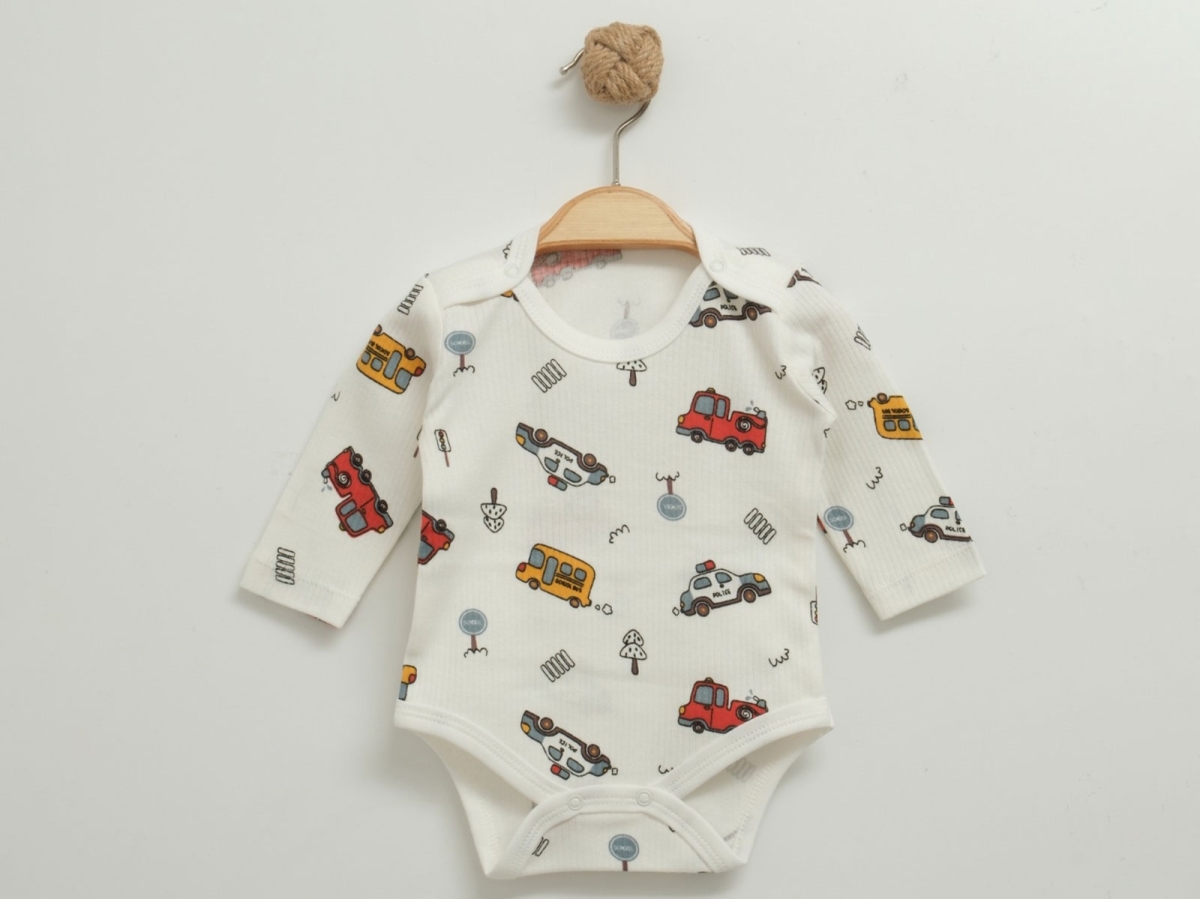 Araba Desenli Raporlu Çıtçıtlı Badi - Brand: NAYINOM - Kids & Bby Clothes From Peralane Kids Turkey