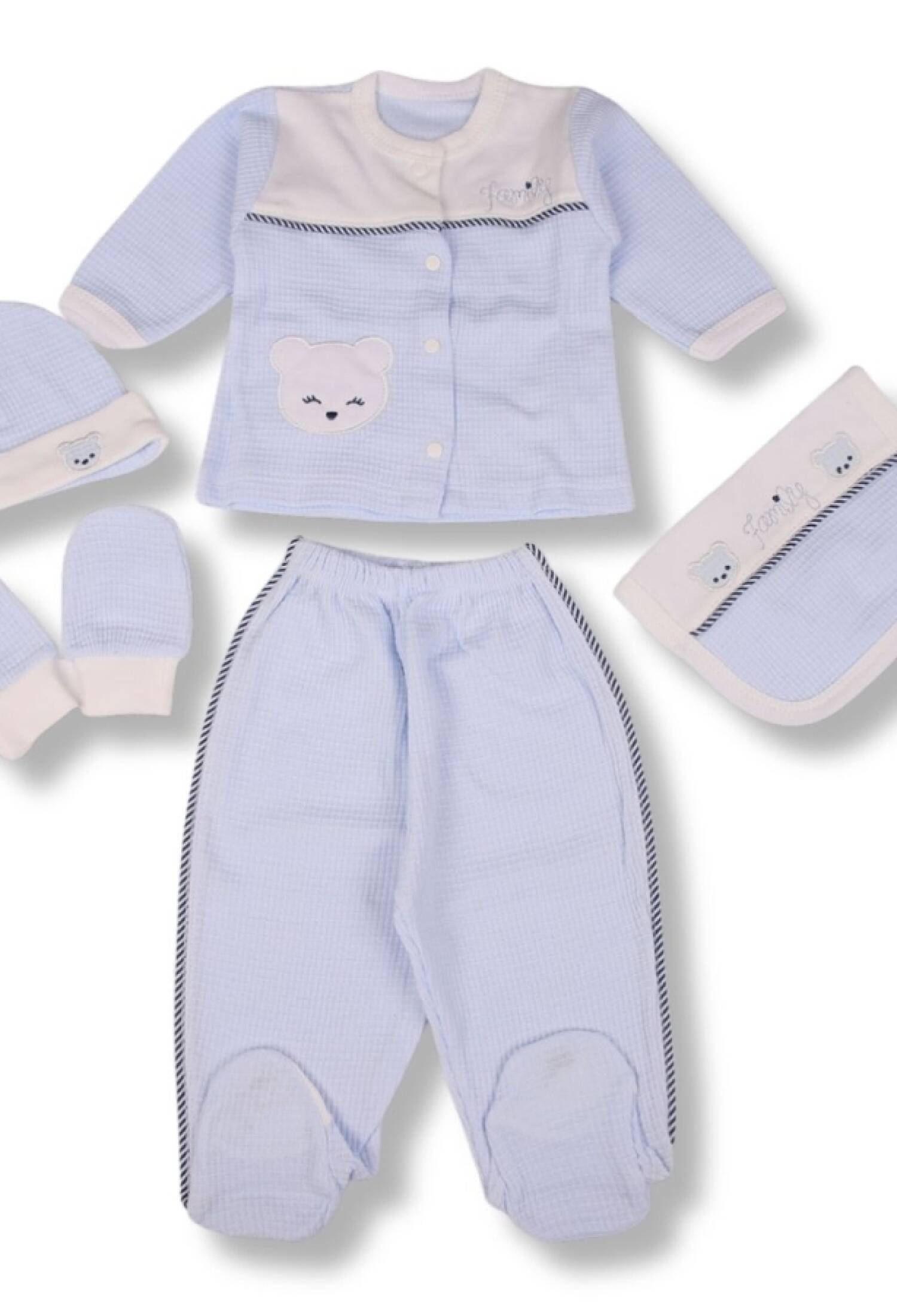 Ayıcık Baskılı Erkek Bebe 5li Set - Brand: GAYE BEBE - Kids & Bby Clothes From Peralane Kids Turkey