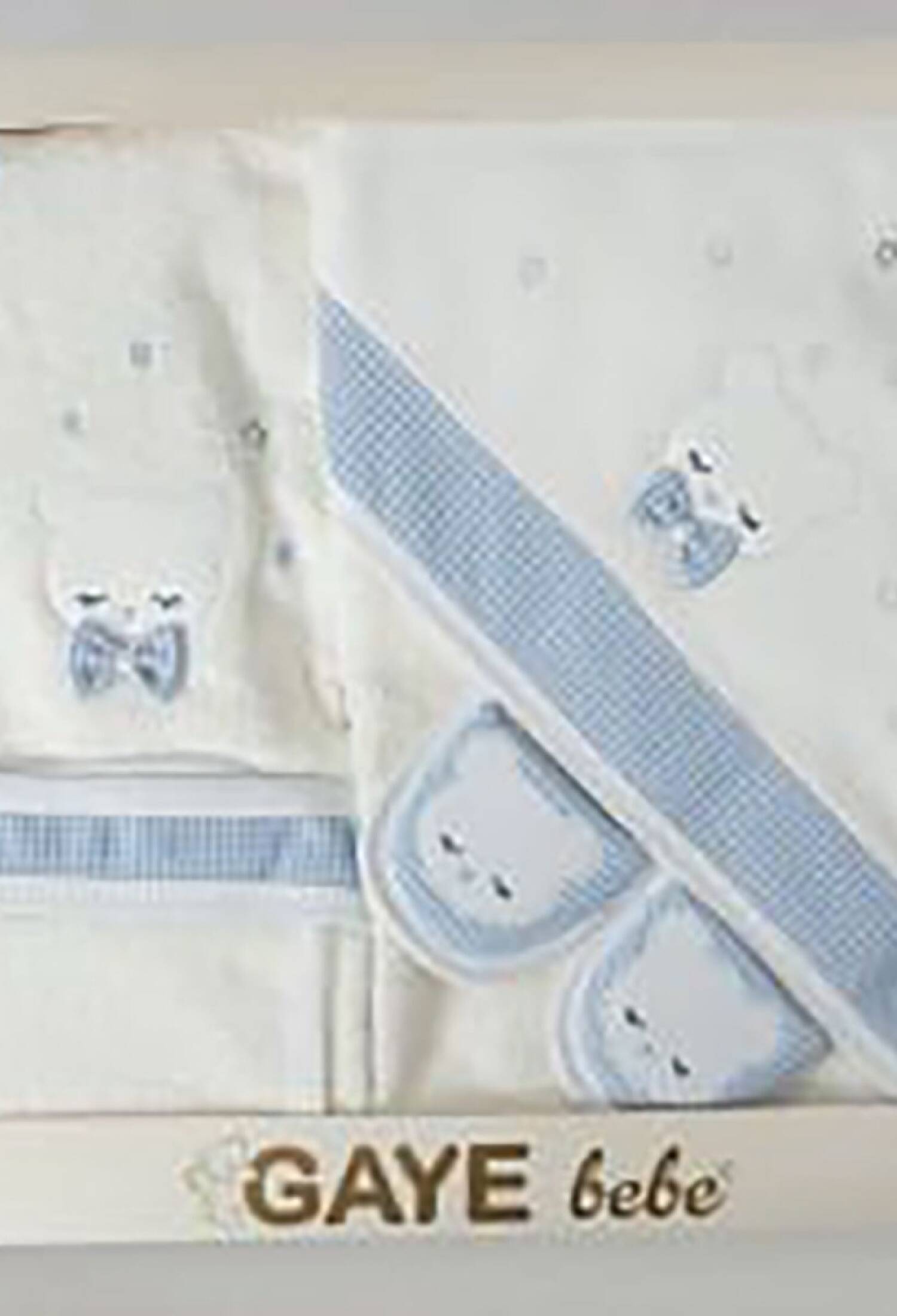 Ayıcık Nakışlı 4lü Erkek Bornoz Set - Brand: GAYE BEBE - Kids & Bby Clothes From Peralane Kids Turkey