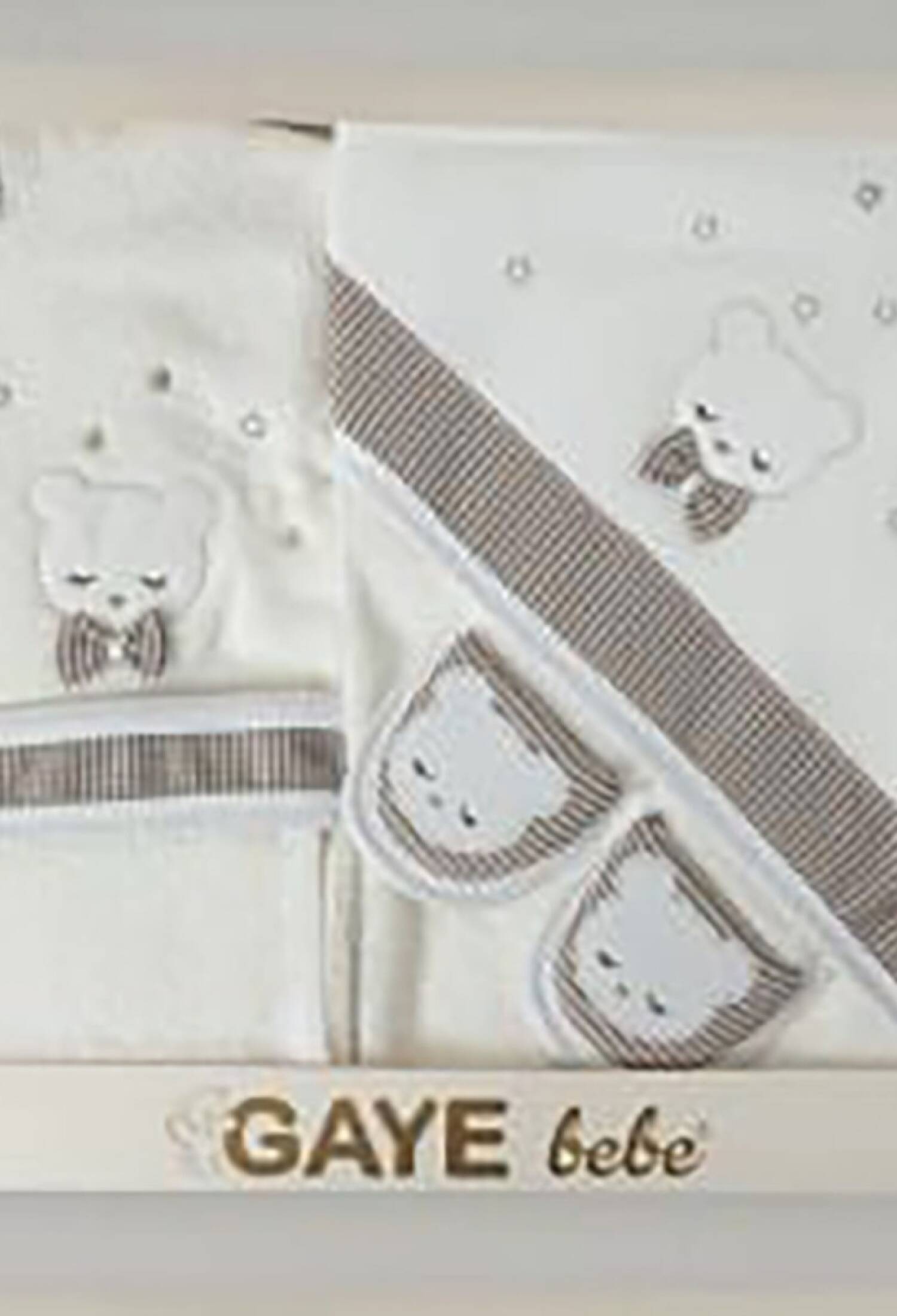 Ayıcık Nakışlı 4lü Erkek Bornoz Set - Brand: GAYE BEBE - Kids & Bby Clothes From Peralane Kids Turkey