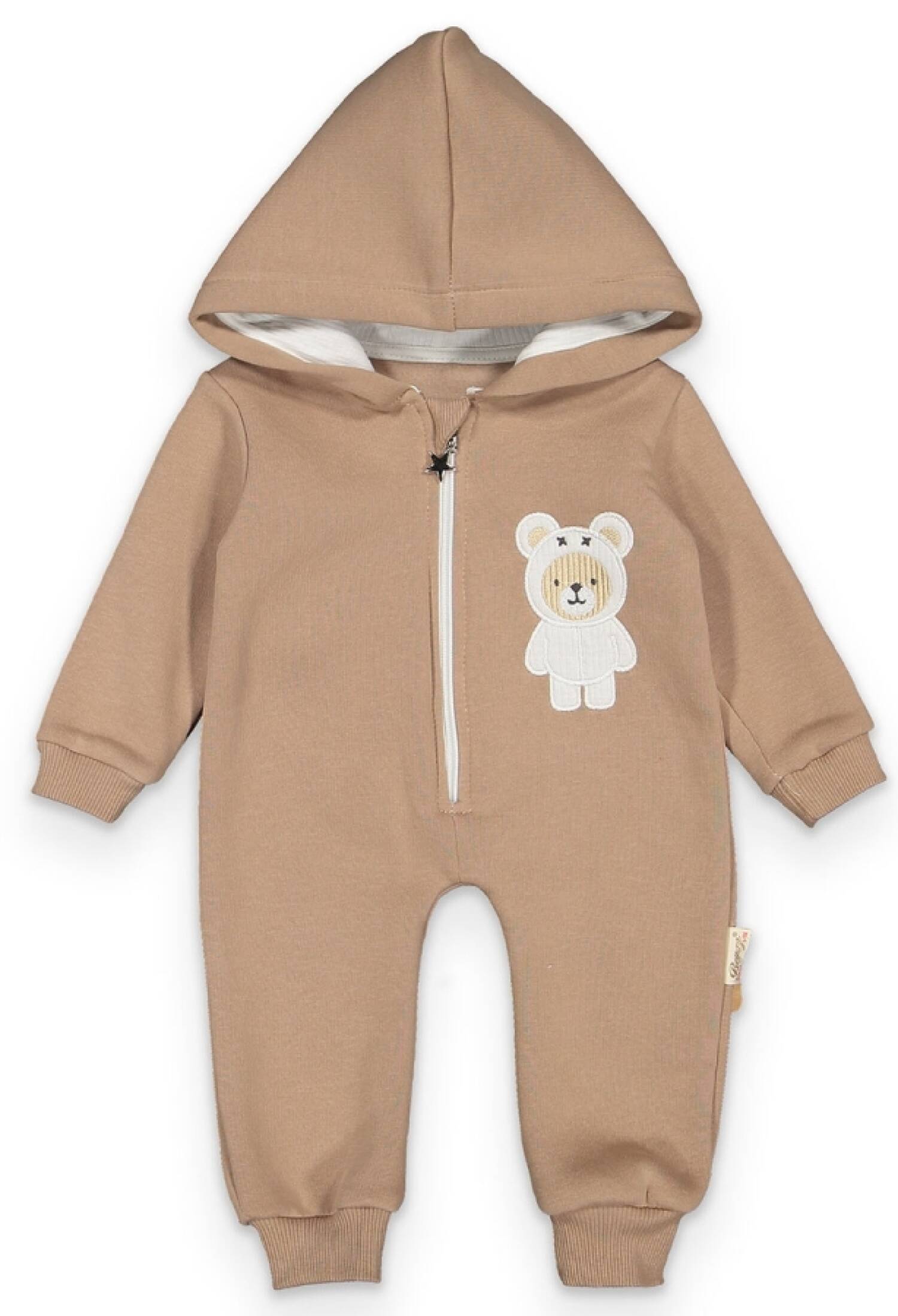 Ayıcık Nakışlı Erkek Bebe Tulum Şardonlu 3 İp - Brand: BEYAZ BEBEK - Kids & Bby Clothes From Peralane Kids Turkey