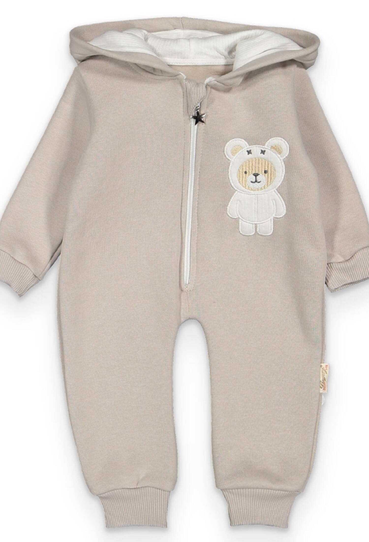 Ayıcık Nakışlı Erkek Bebe Tulum Şardonlu 3 İp - Brand: BEYAZ BEBEK - Kids & Bby Clothes From Peralane Kids Turkey