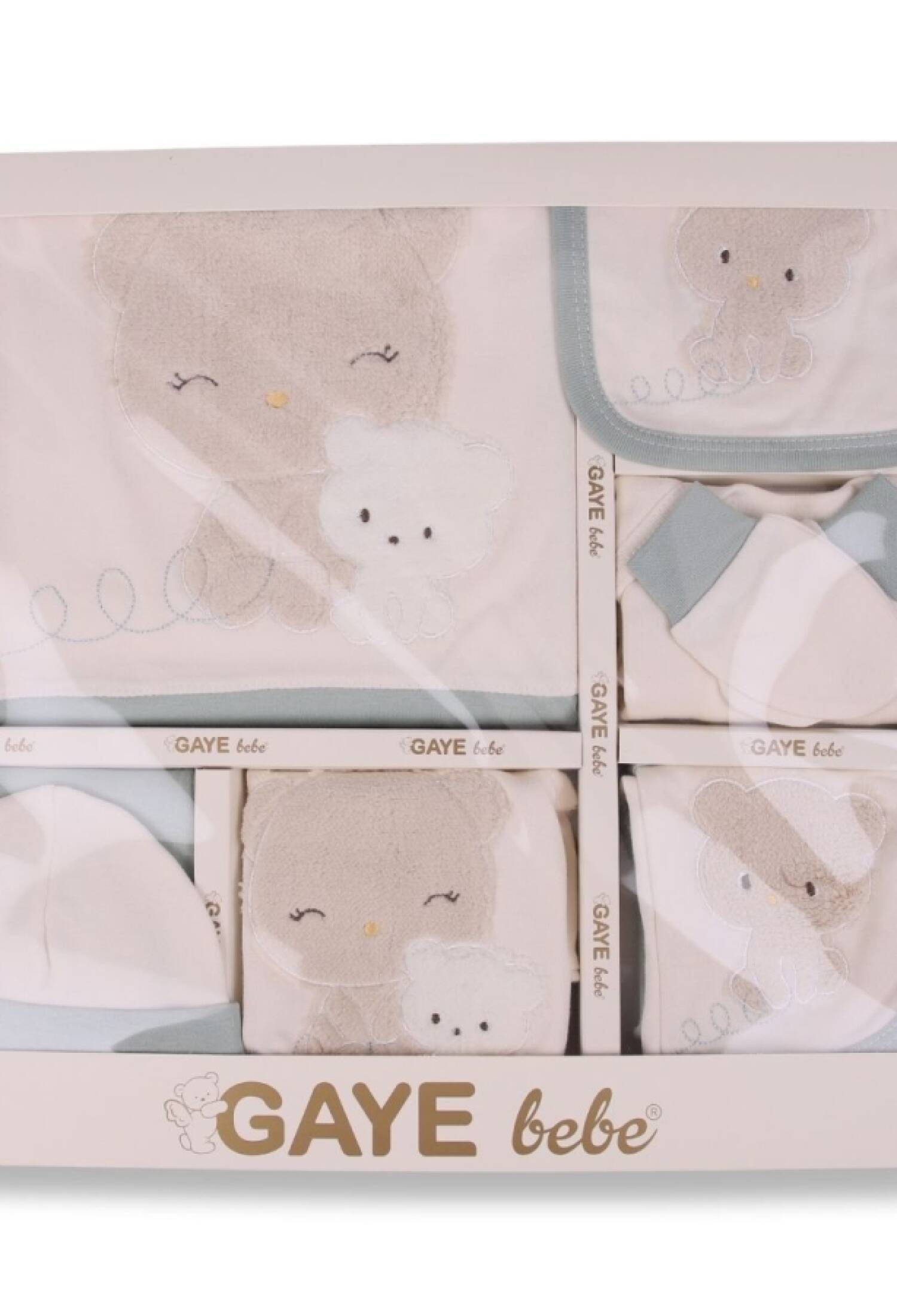 Ayıcık Nakışlı Kız Bebe 10lu Hastane Çıkış Set - Brand: GAYE BEBE - Kids & Bby Clothes From Peralane Kids Turkey