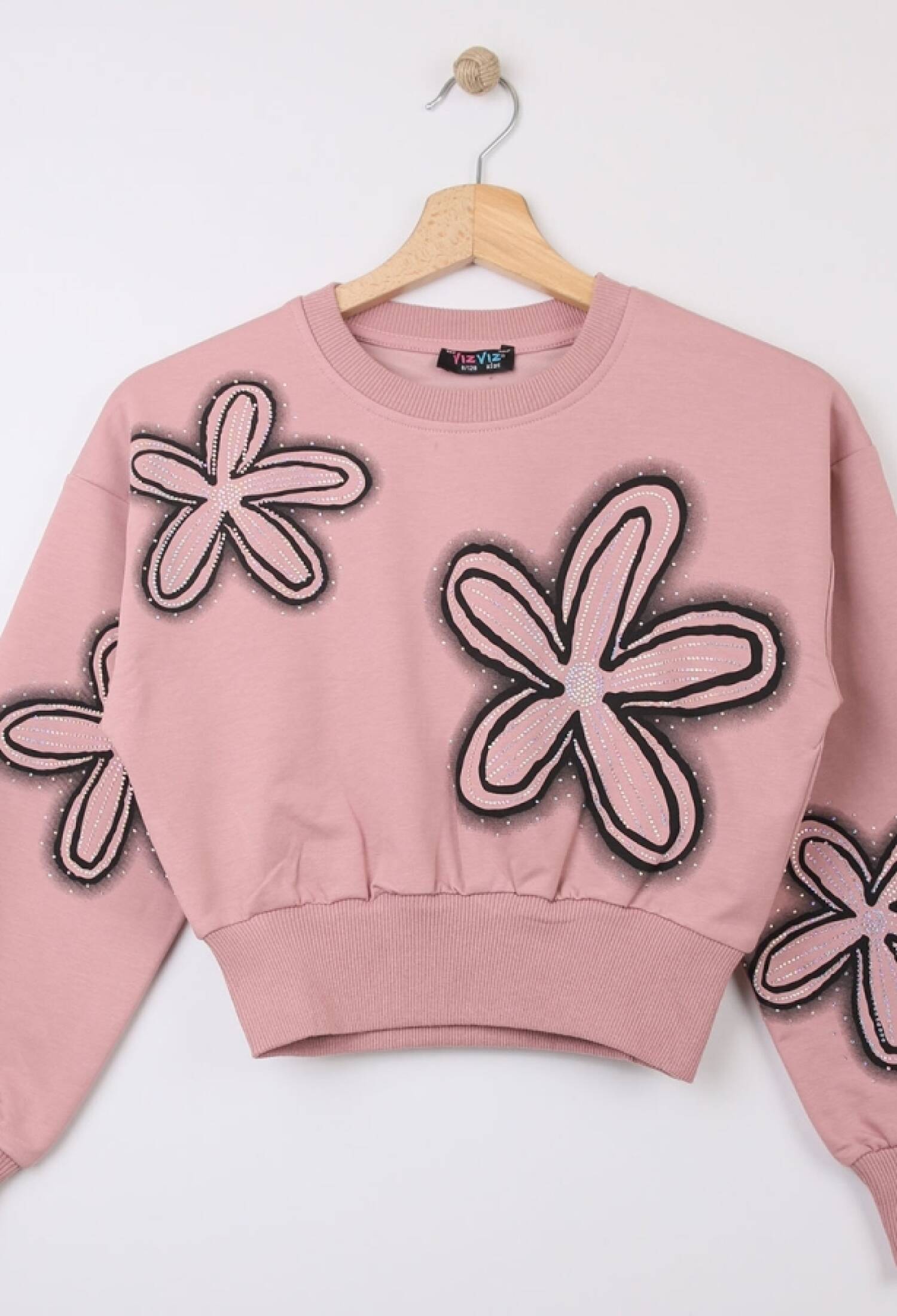 Çiçek Baskılı Kız Sweat - Brand: VIZVIZ - Kids & Bby Clothes From Peralane Kids Turkey