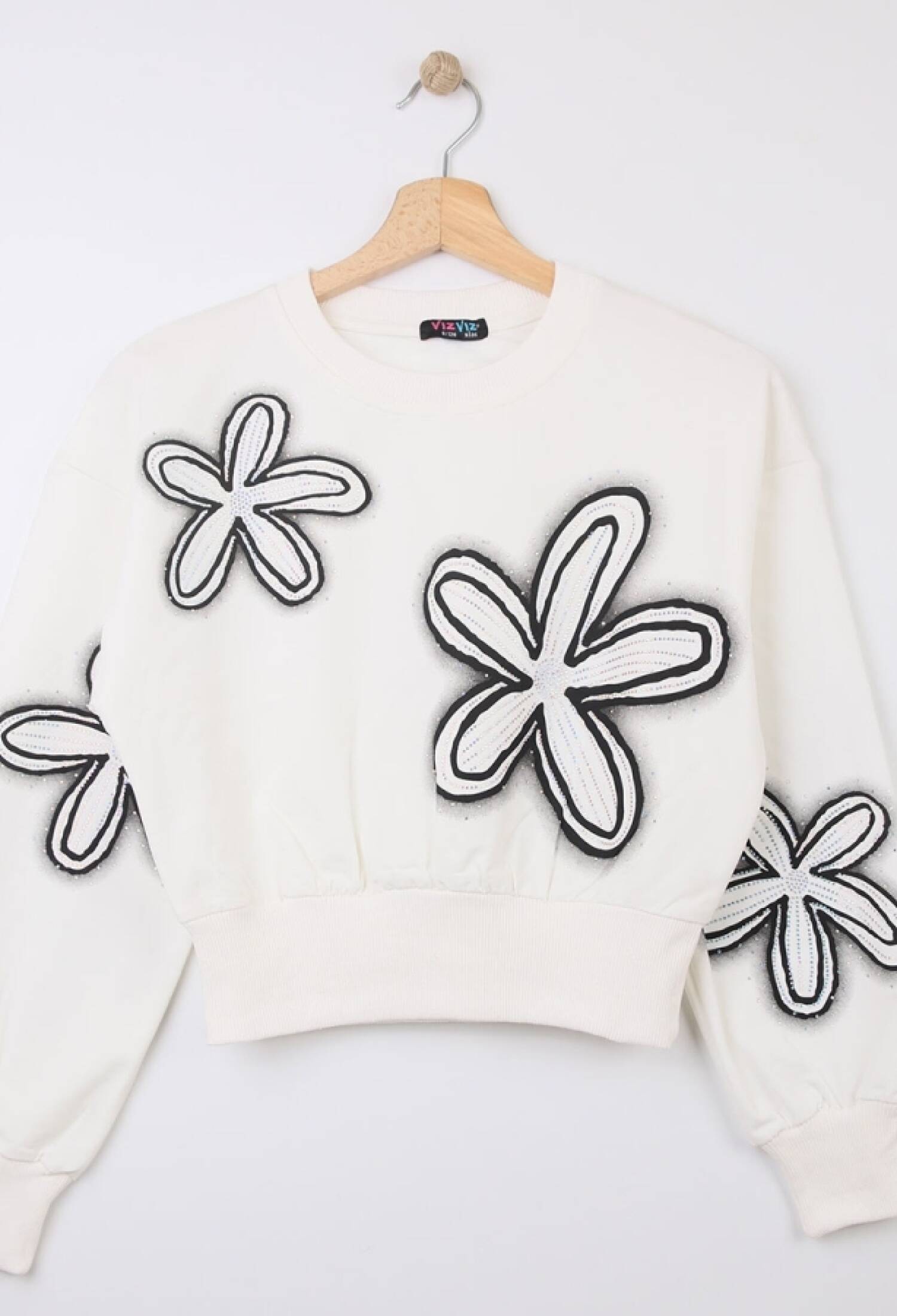 Çiçek Baskılı Kız Sweat - Brand: VIZVIZ - Kids & Bby Clothes From Peralane Kids Turkey