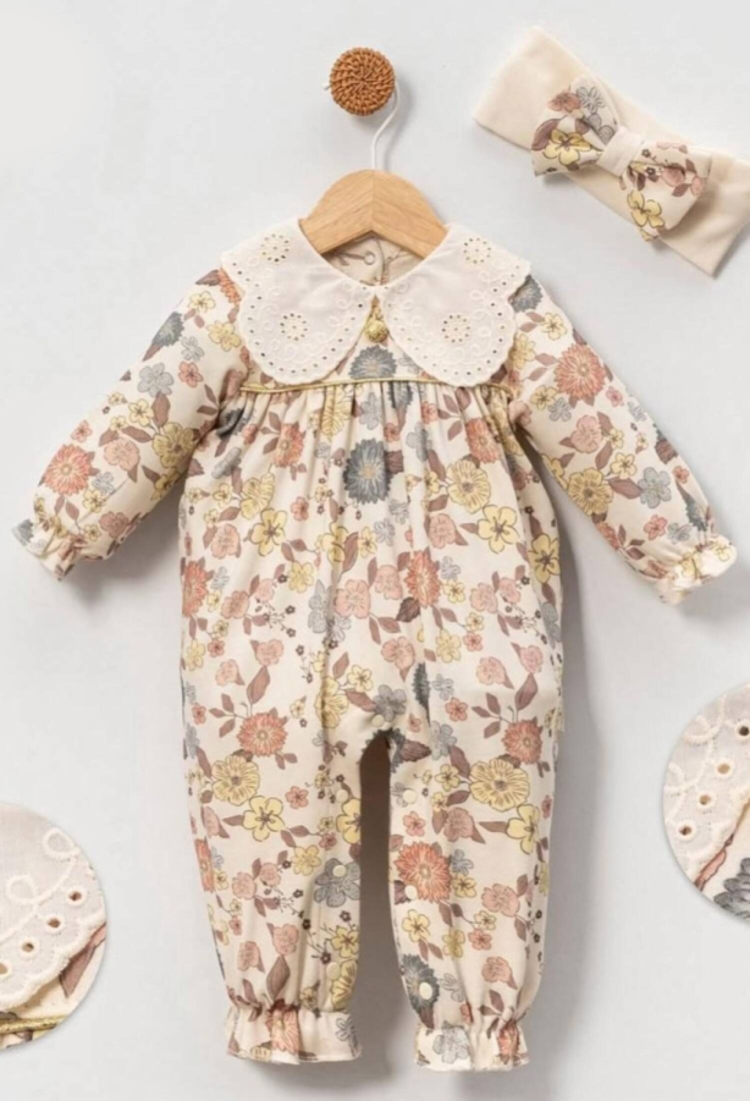 Çiçek Desenli Kız Bebe Tulum - Brand: CAYZEN - Kids & Bby Clothes From Peralane Kids Turkey