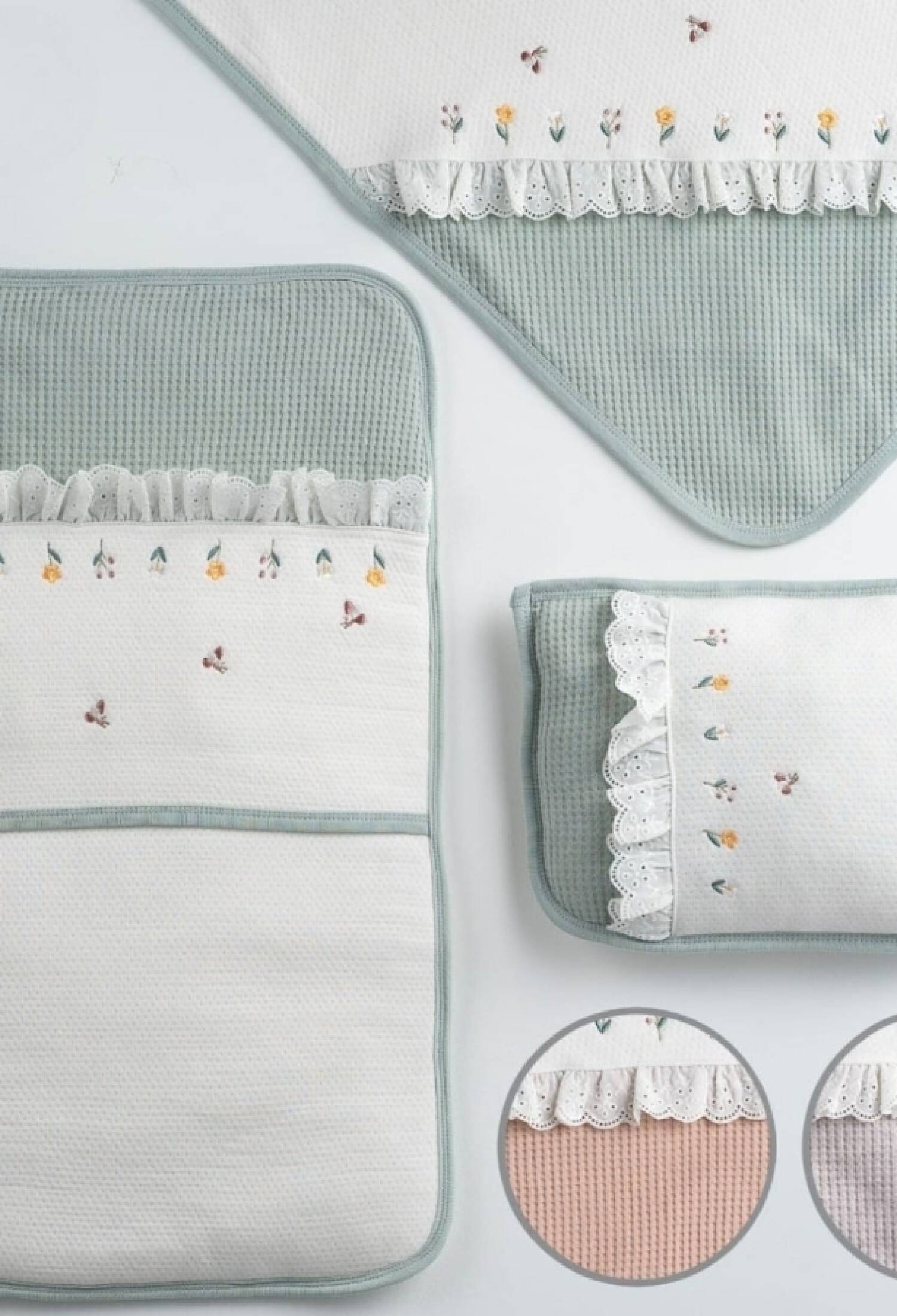 Çiçek Nakışlı Kız Altaçma Set - Brand: GAYE BEBE - Kids & Bby Clothes From Peralane Kids Turkey