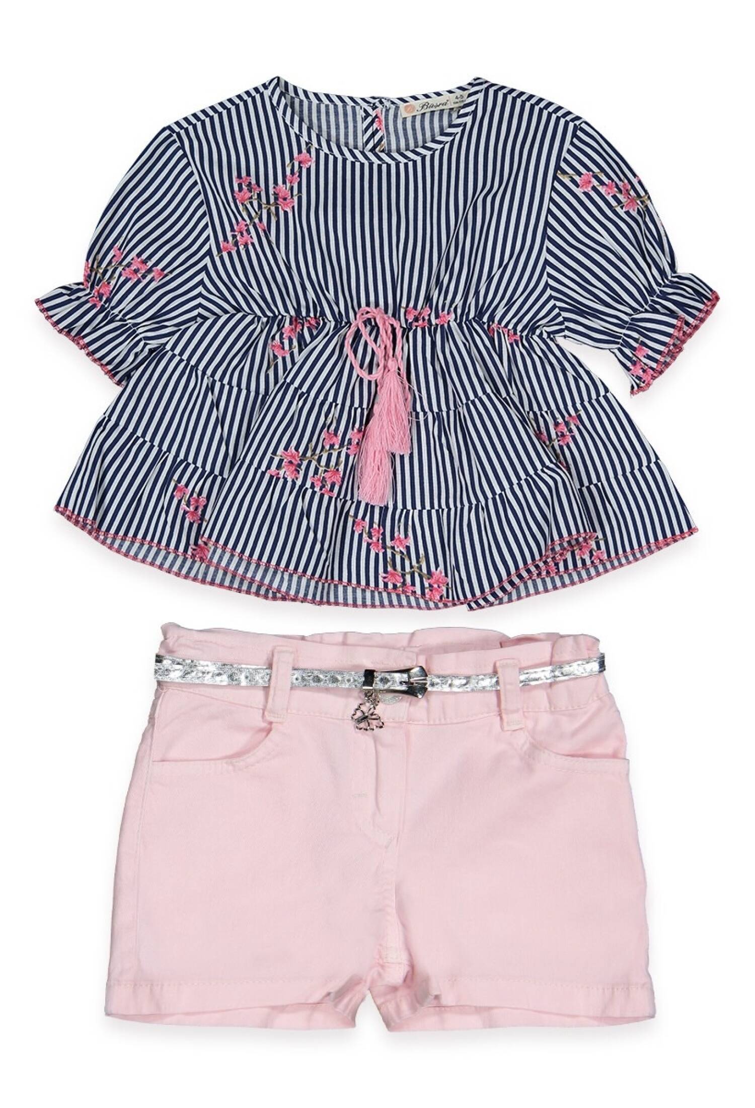 Çiçekli Çizgili Pfd Takım 3-6Y 1016-211130 - 1016-211130 - Brand: Büşra Bebe - Kids & Bby Clothes From Peralane Kids Turkey