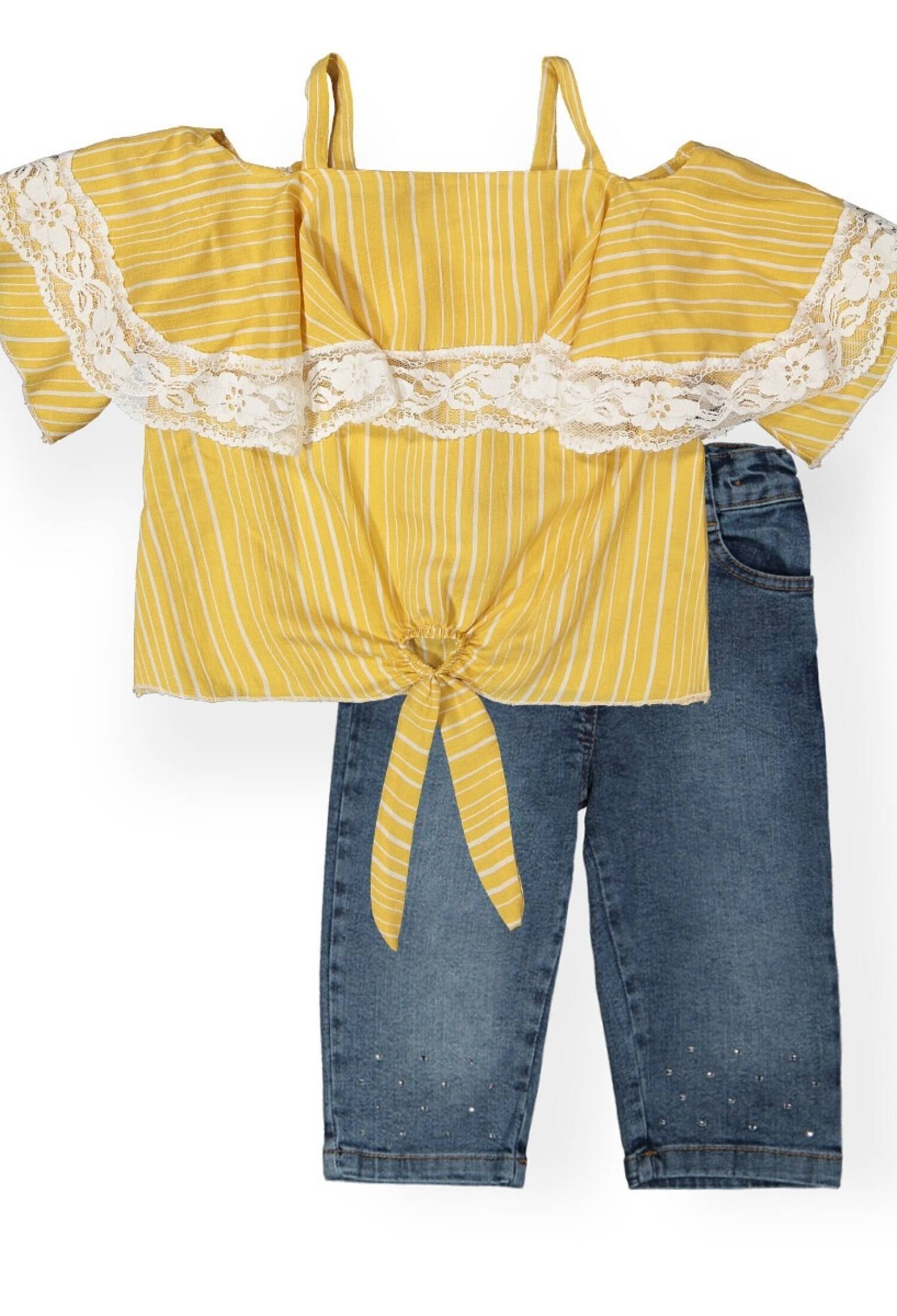 Çizgili Airobin Kapri Takım 1016-211118 - 1016-211118 - Brand: Büşra Bebe - Kids & Bby Clothes From Peralane Kids Turkey