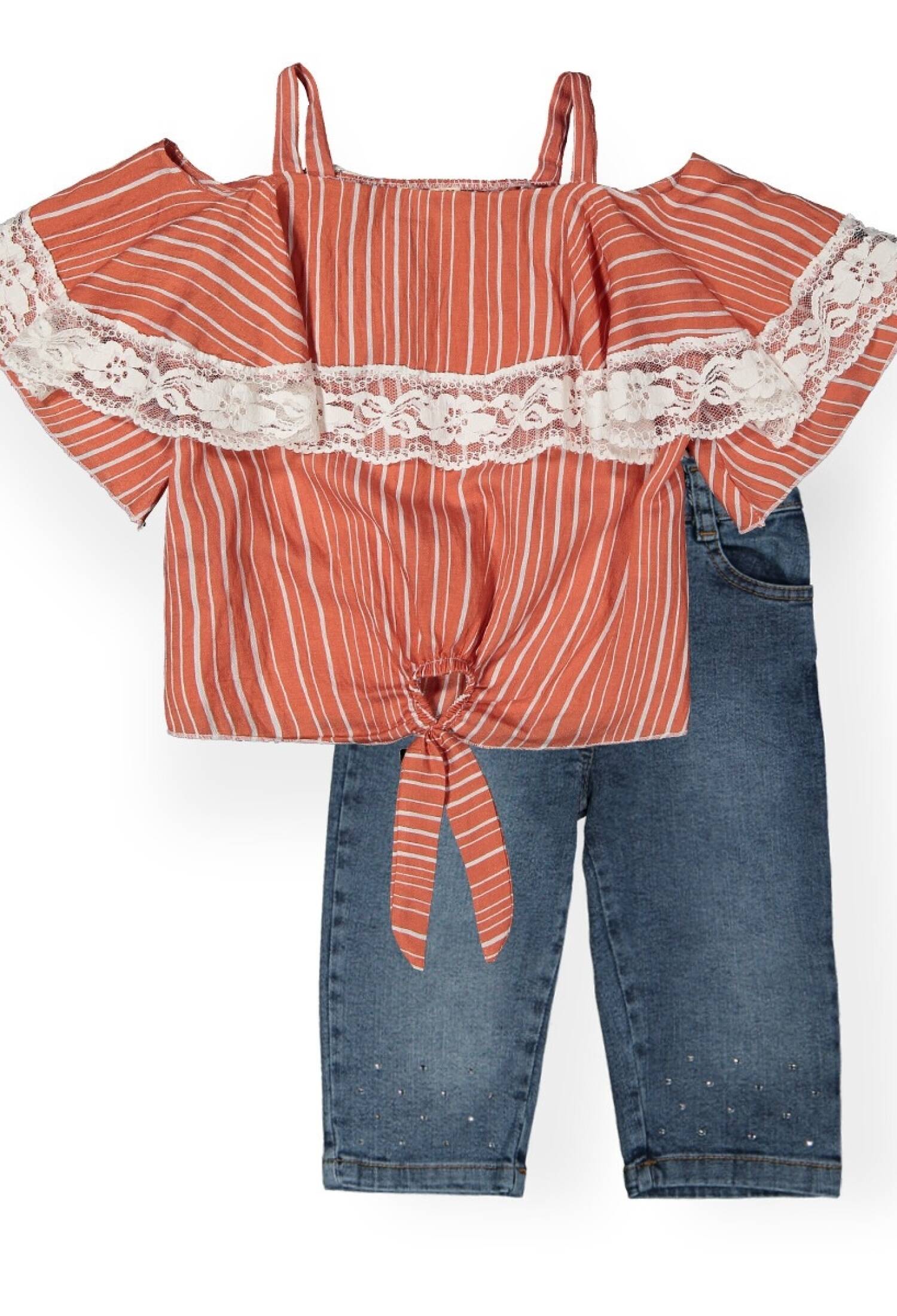 Çizgili Airobin Kapri Takım 1016-211118 - 1016-211118 - Brand: Büşra Bebe - Kids & Bby Clothes From Peralane Kids Turkey