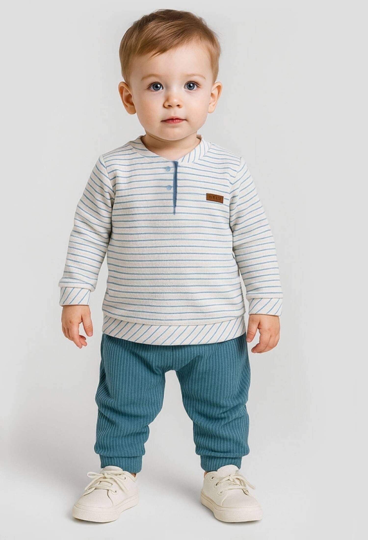 Çizgili Erkek Bebe Takım - Brand: BEYAZ BEBEK - Kids & Bby Clothes From Peralane Kids Turkey