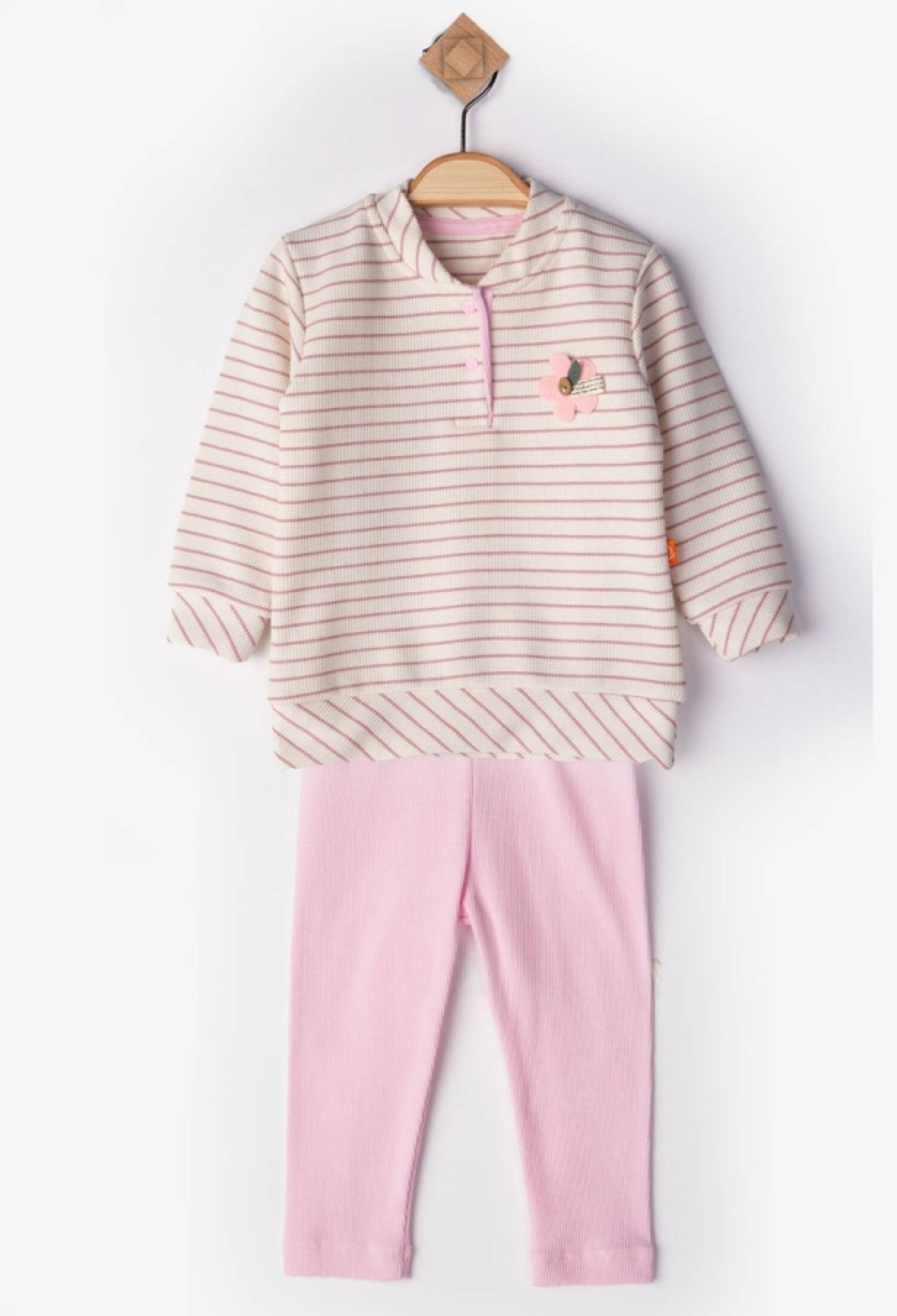 Çizgili Kız Bebe Takım - Brand: BEYAZ BEBEK - Kids & Bby Clothes From Peralane Kids Turkey