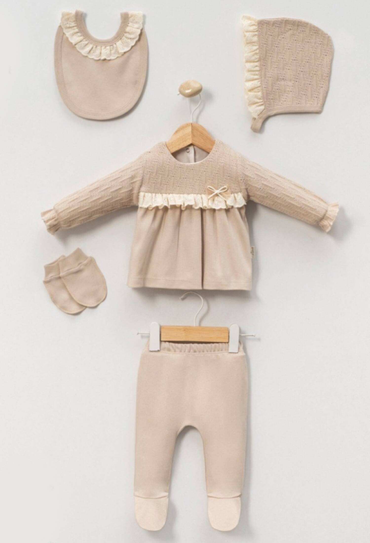 Dantelli Kız Bebe 5li Set - Brand: CAYZEN - Kids & Bby Clothes From Peralane Kids Turkey