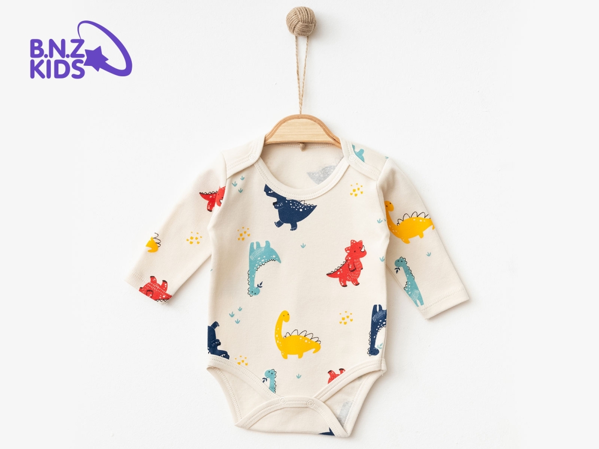 Dinozor Desenli Erkek Çıtçıtlı Badi – Brand: NAYINOM – Kids & Bby Clothes From Peralane Kids Turkey