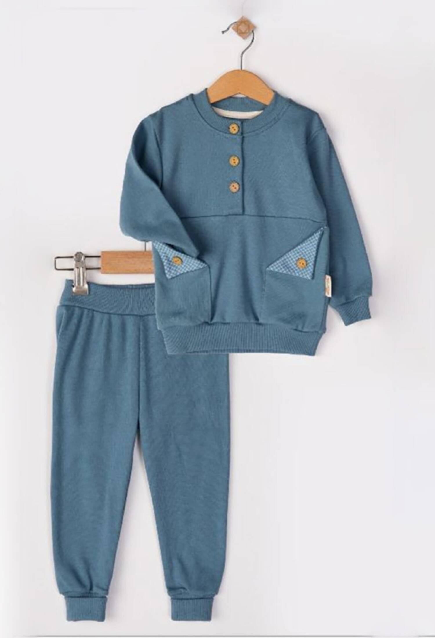 Düğmeli Erkek Bebe Takım - Brand: BEYAZ BEBEK - Kids & Bby Clothes From Peralane Kids Turkey