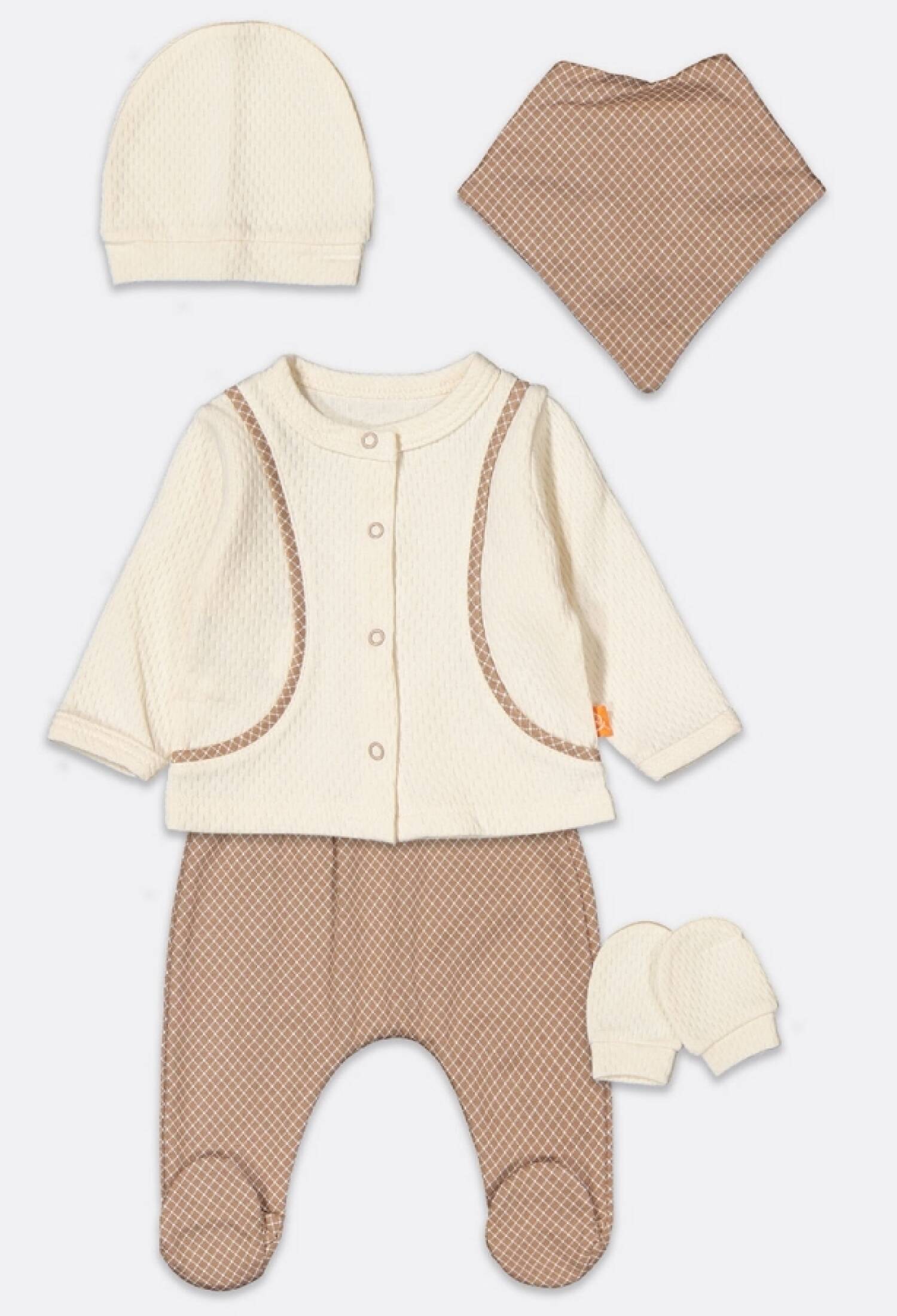 Erkek Bebe 5li Hastane Çıkışı Zıbın Set - Brand: BEYAZ BEBEK - Kids & Bby Clothes From Peralane Kids Turkey