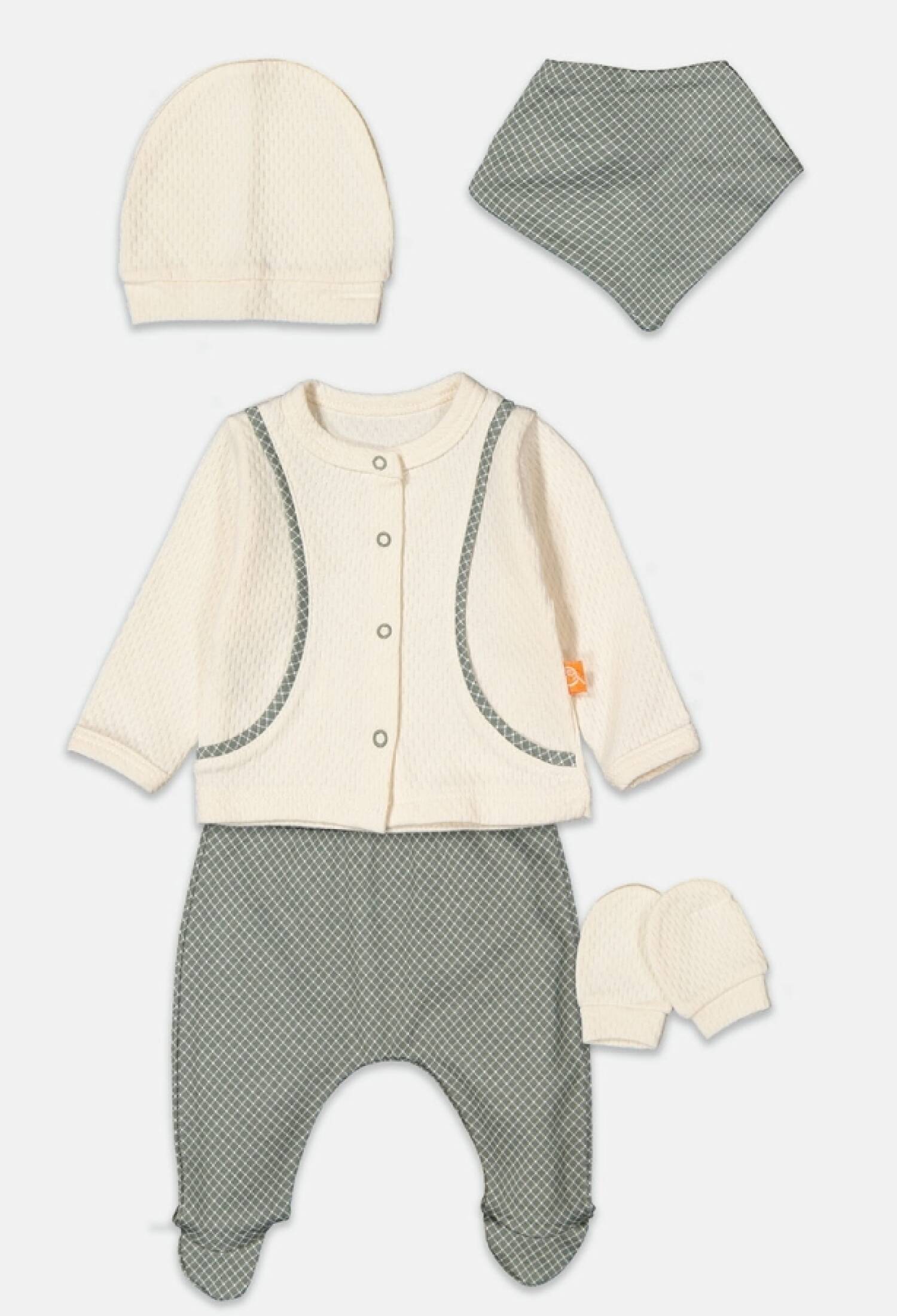 Erkek Bebe 5li Hastane Çıkışı Zıbın Set - Brand: BEYAZ BEBEK - Kids & Bby Clothes From Peralane Kids Turkey