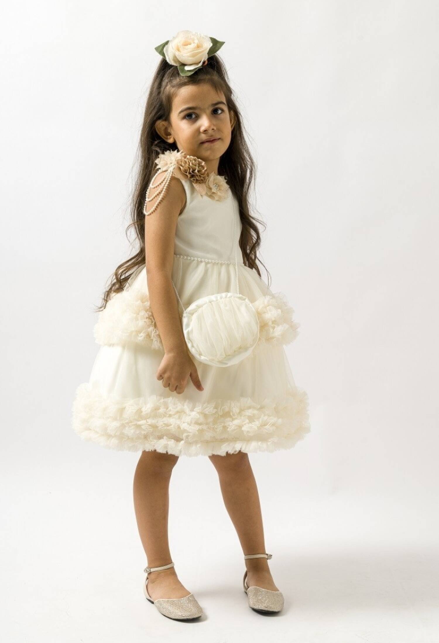 Eteği Kat Kat Fırfırlı Elbise 1022-23079 - 1022-23079 - Brand: Wecan - Kids & Bby Clothes From Peralane Kids Turkey