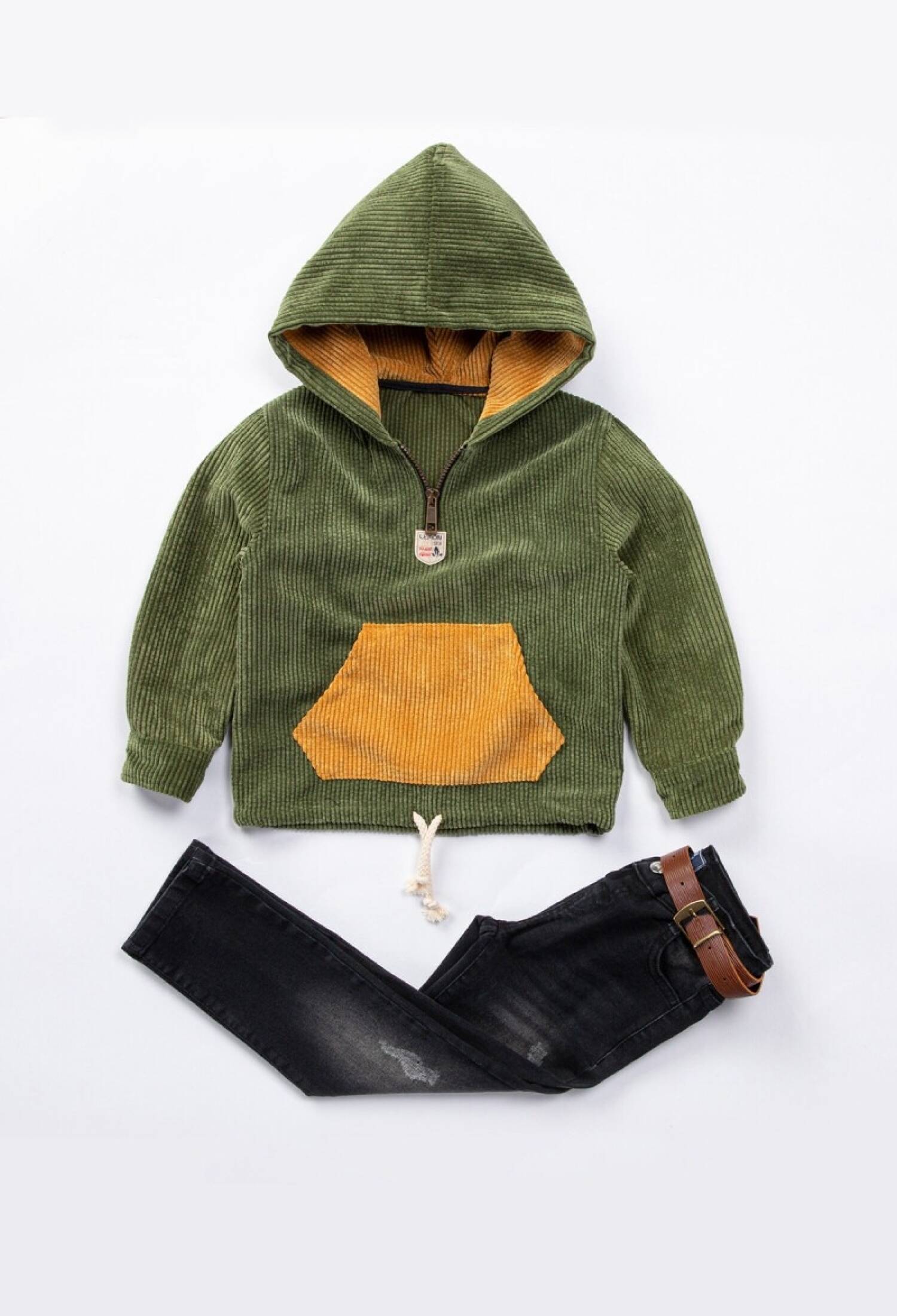 Kadi̇fe Kapşonlu Sweet Çocuk Takım 1015-9549 - 1015-9549 - Brand: Lemon - Kids & Bby Clothes From Peralane Kids Turkey