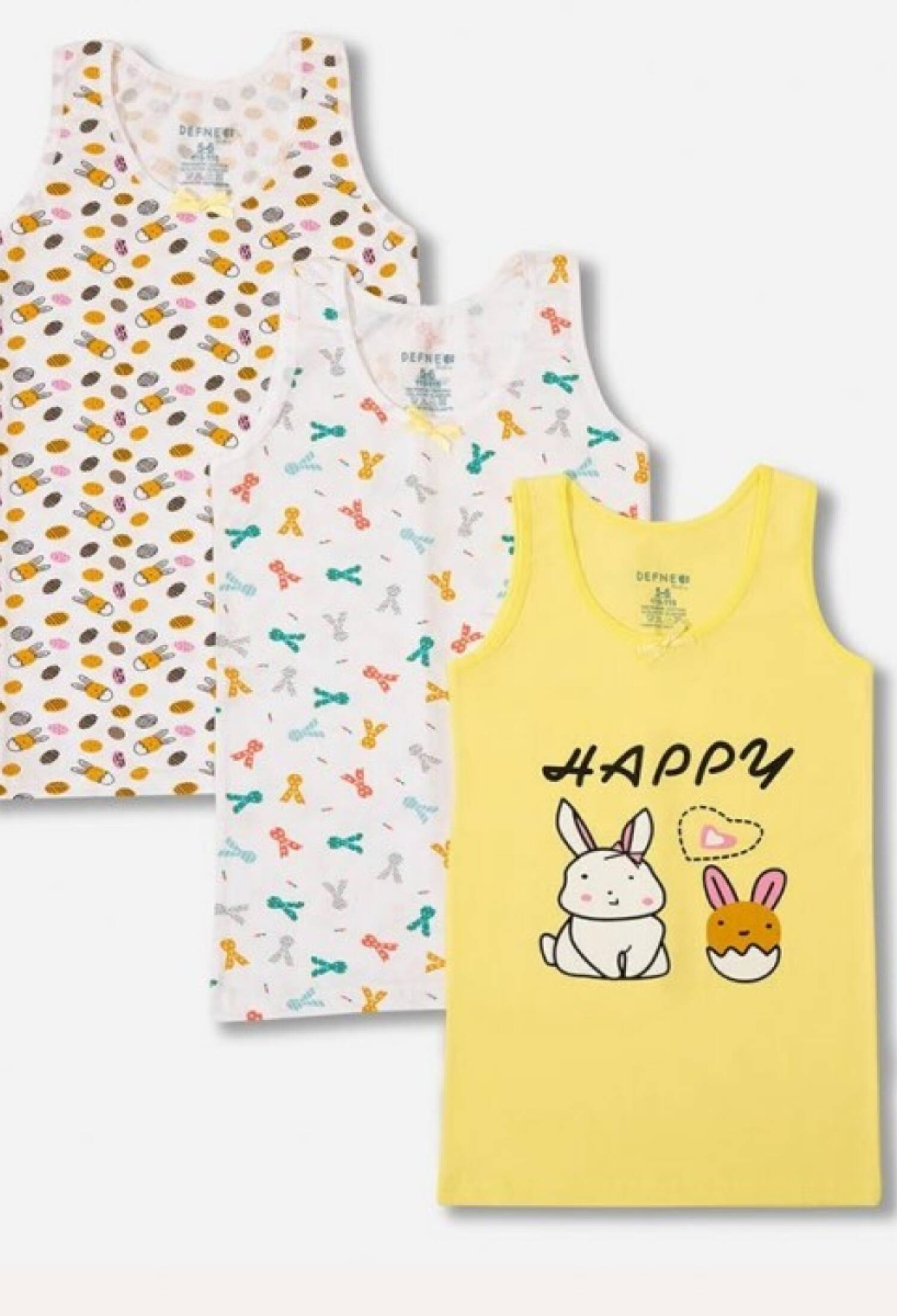 Kalın Askı Kız Çocuk Atlet 5 Paket (3'Lü Seri) 1064-DFN-A035-22 - 1064-DFN-A035-22 - Brand: Defne - Kids & Bby Clothes From Peralane Kids Turkey