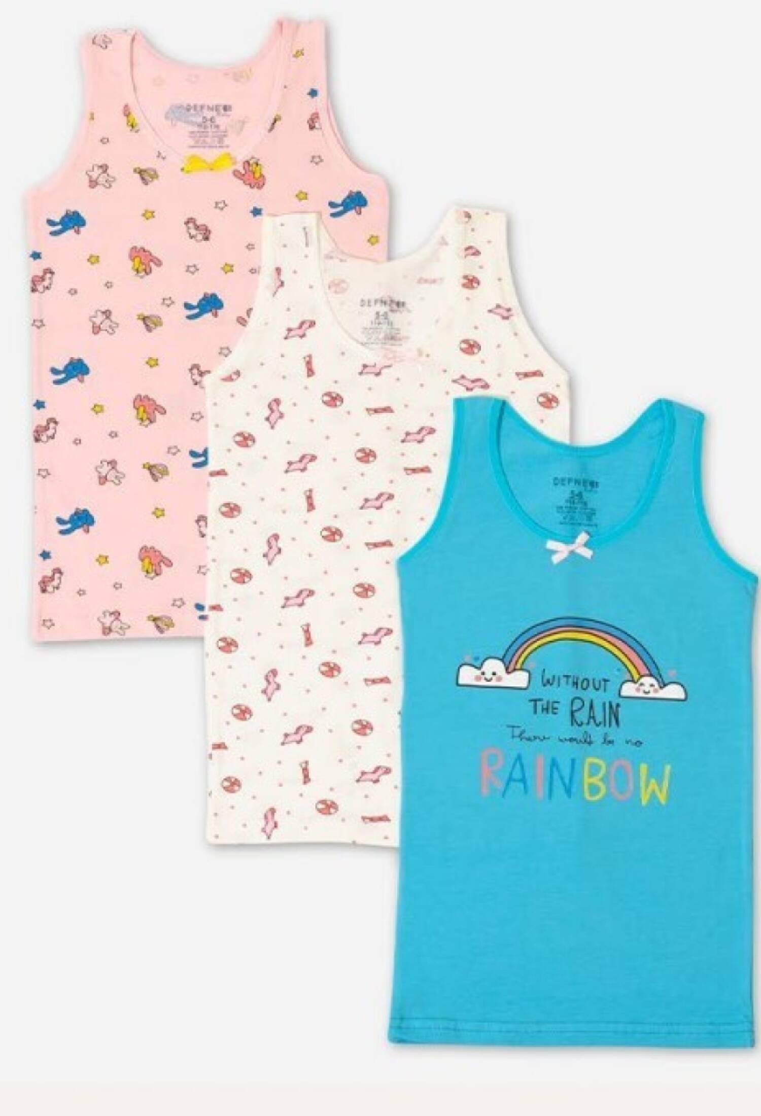 Kalın Askı Kız Çocuk Atlet 5 Paket (3'Lü Seri) 1064-DFN-A037-22 - 1064-DFN-A037-22 - Brand: Defne - Kids & Bby Clothes From Peralane Kids Turkey