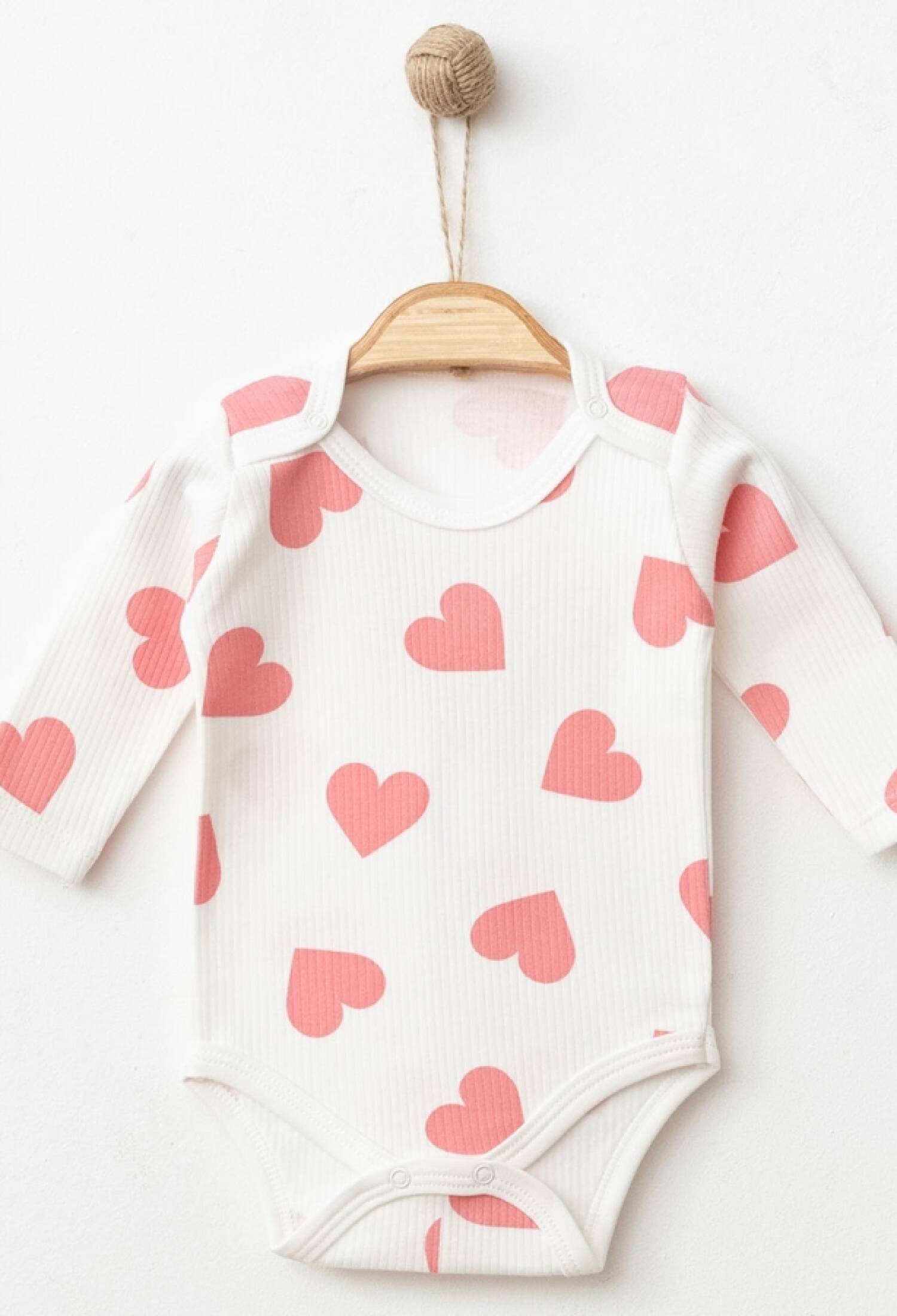 Kalp Desenli Raporlu Kız Çıtçıtlı Badi - Brand: NAYINOM - Kids & Bby Clothes From Peralane Kids Turkey