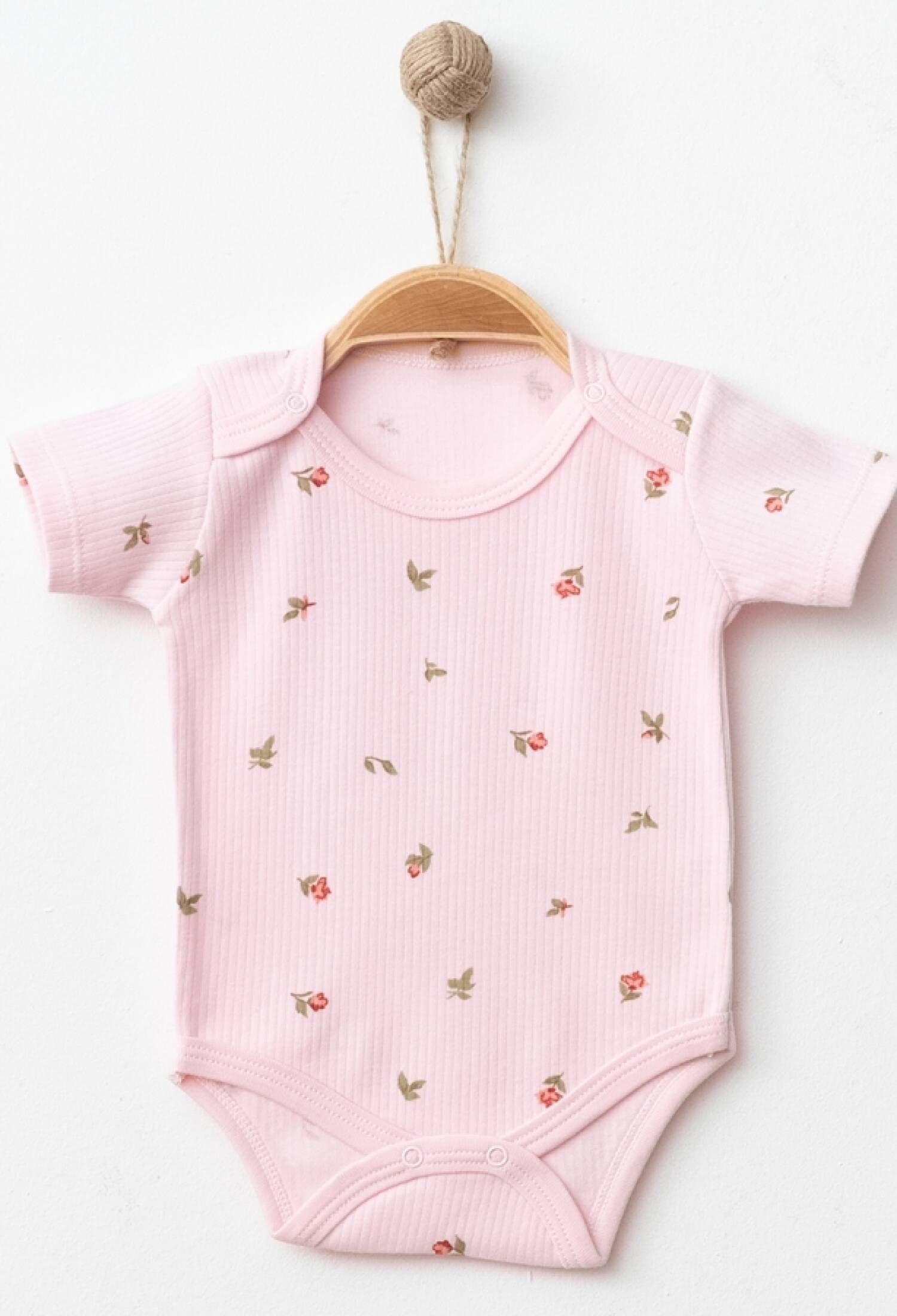 Lale Desenli Kısa Kollu Raporlu Kız Çıtçıtlı Badi - Brand: NAYINOM - Kids & Bby Clothes From Peralane Kids Turkey