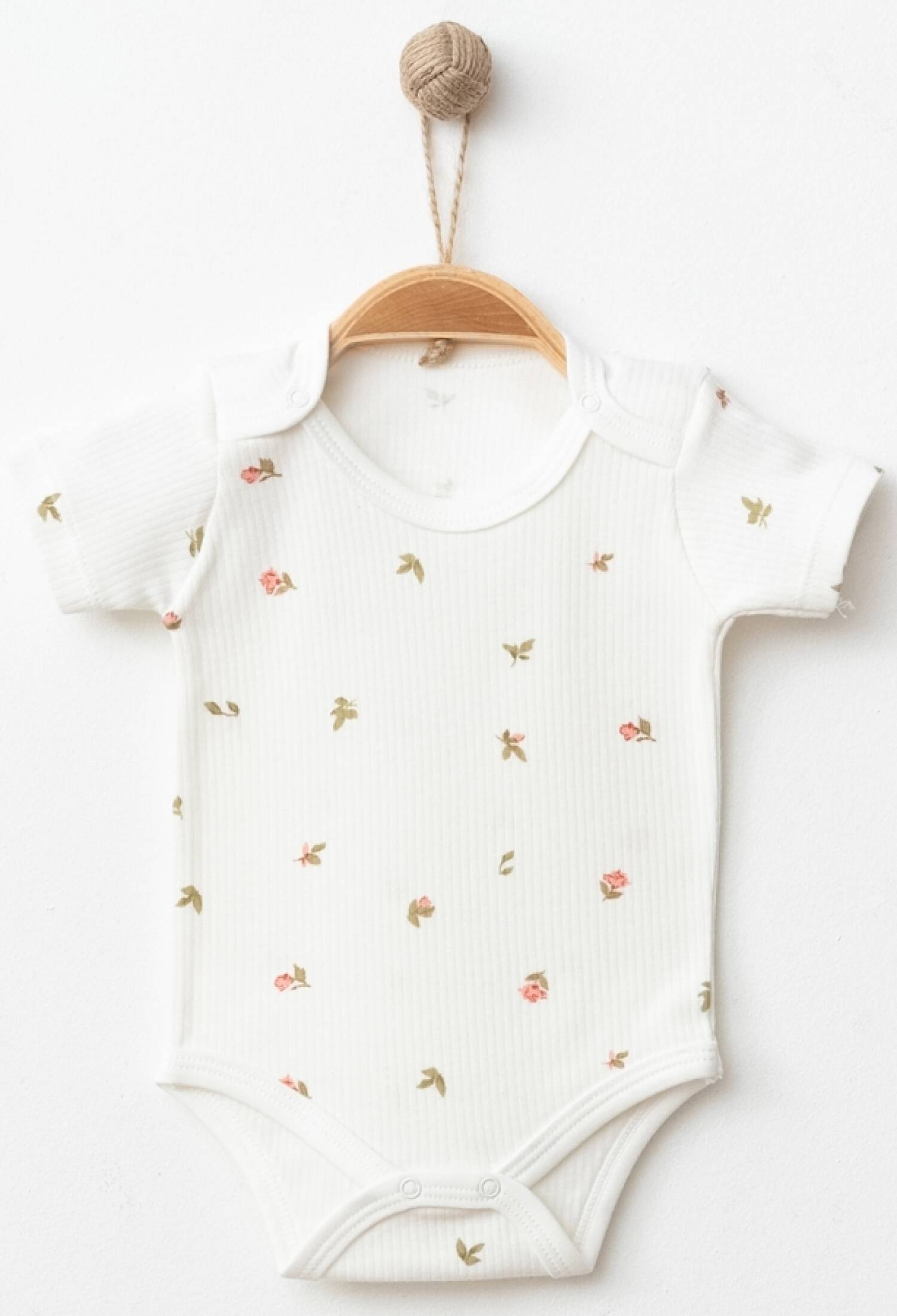 Lale Desenli Kısa Kollu Raporlu Kız Çıtçıtlı Badi - Brand: NAYINOM - Kids & Bby Clothes From Peralane Kids Turkey