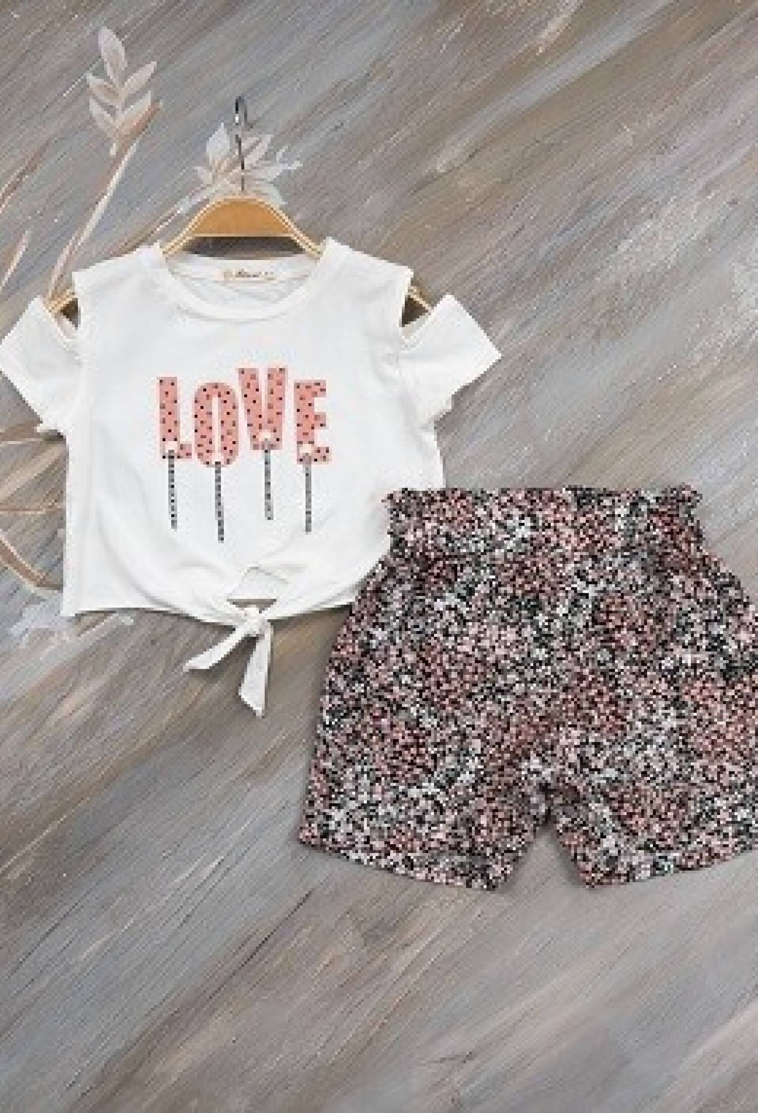 Love Vıscon Şortlu Takım 1016-221072 - 1016-221072 - Brand: Büşra Bebe - Kids & Bby Clothes From Peralane Kids Turkey