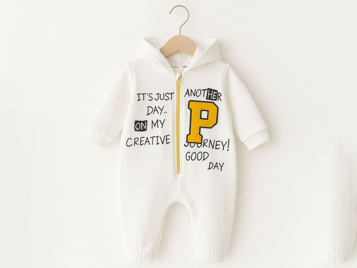 P Nakışlı Kapşonlu Erkek Bebe Tulum – Brand: CAYZEN – Kids & Bby Clothes From Peralane Kids Turkey