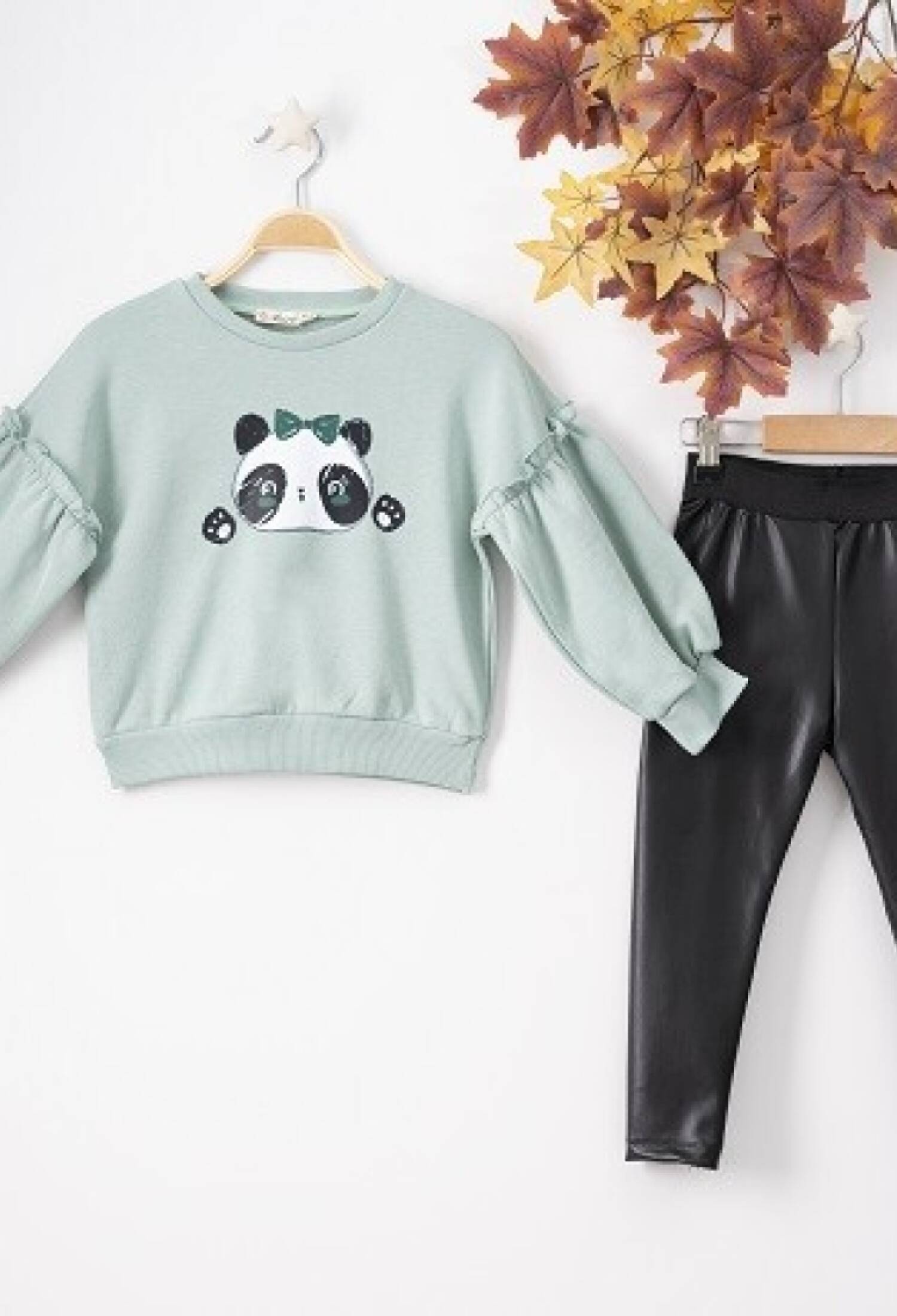 PANDALI DERİ TAYTLI TK 1016-22225 - 1016-22225 - Brand: Büşra Bebe - Kids & Bby Clothes From Peralane Kids Turkey