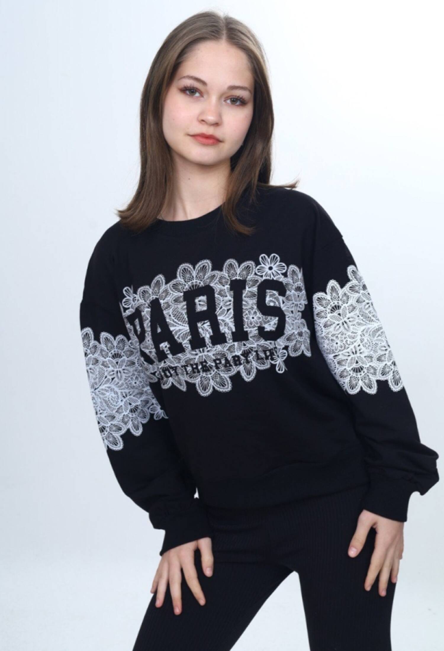 Paris Baskılı Kız Sweat - Brand: VIZVIZ - Kids & Bby Clothes From Peralane Kids Turkey
