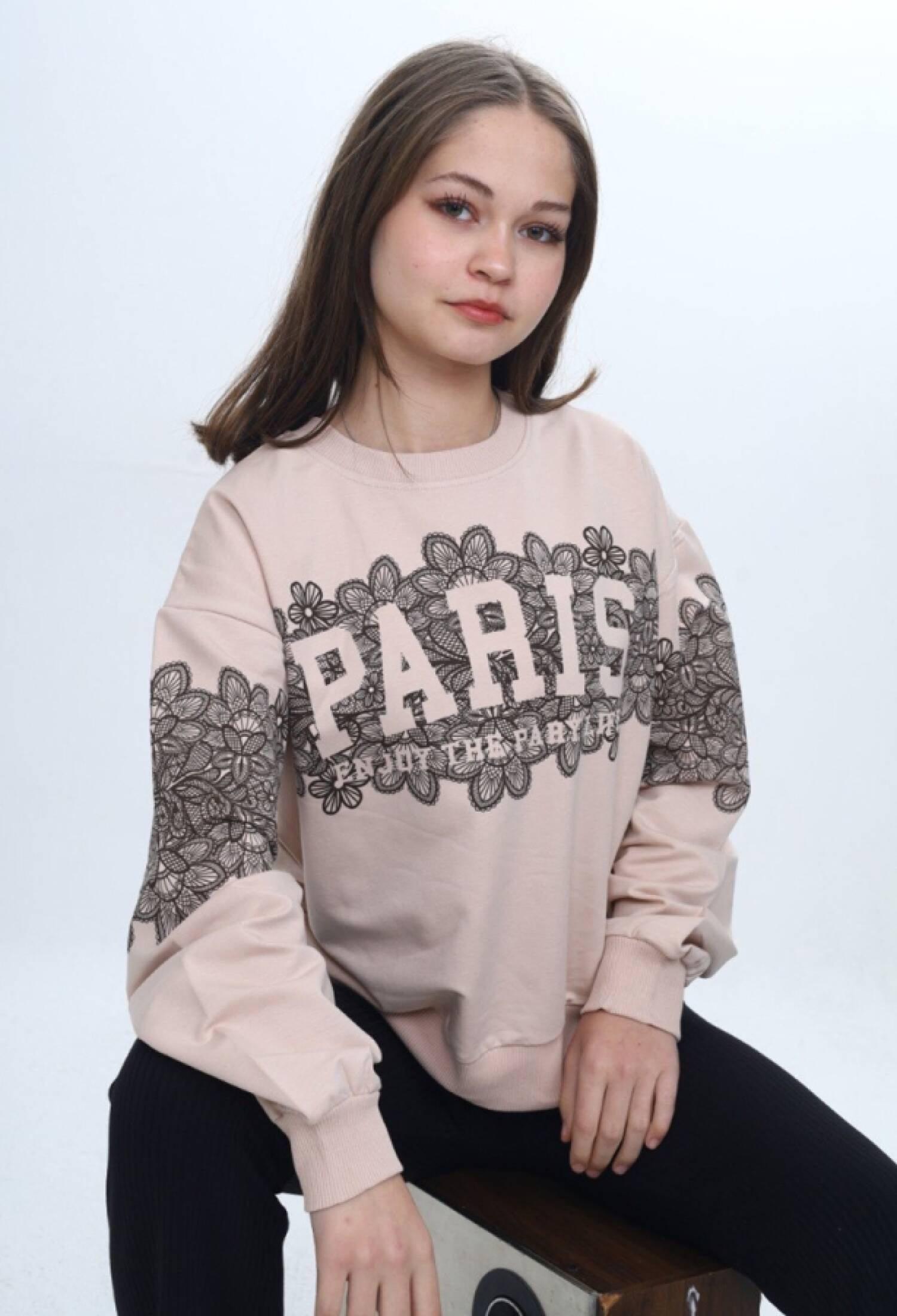 Paris Baskılı Kız Sweat - Brand: VIZVIZ - Kids & Bby Clothes From Peralane Kids Turkey