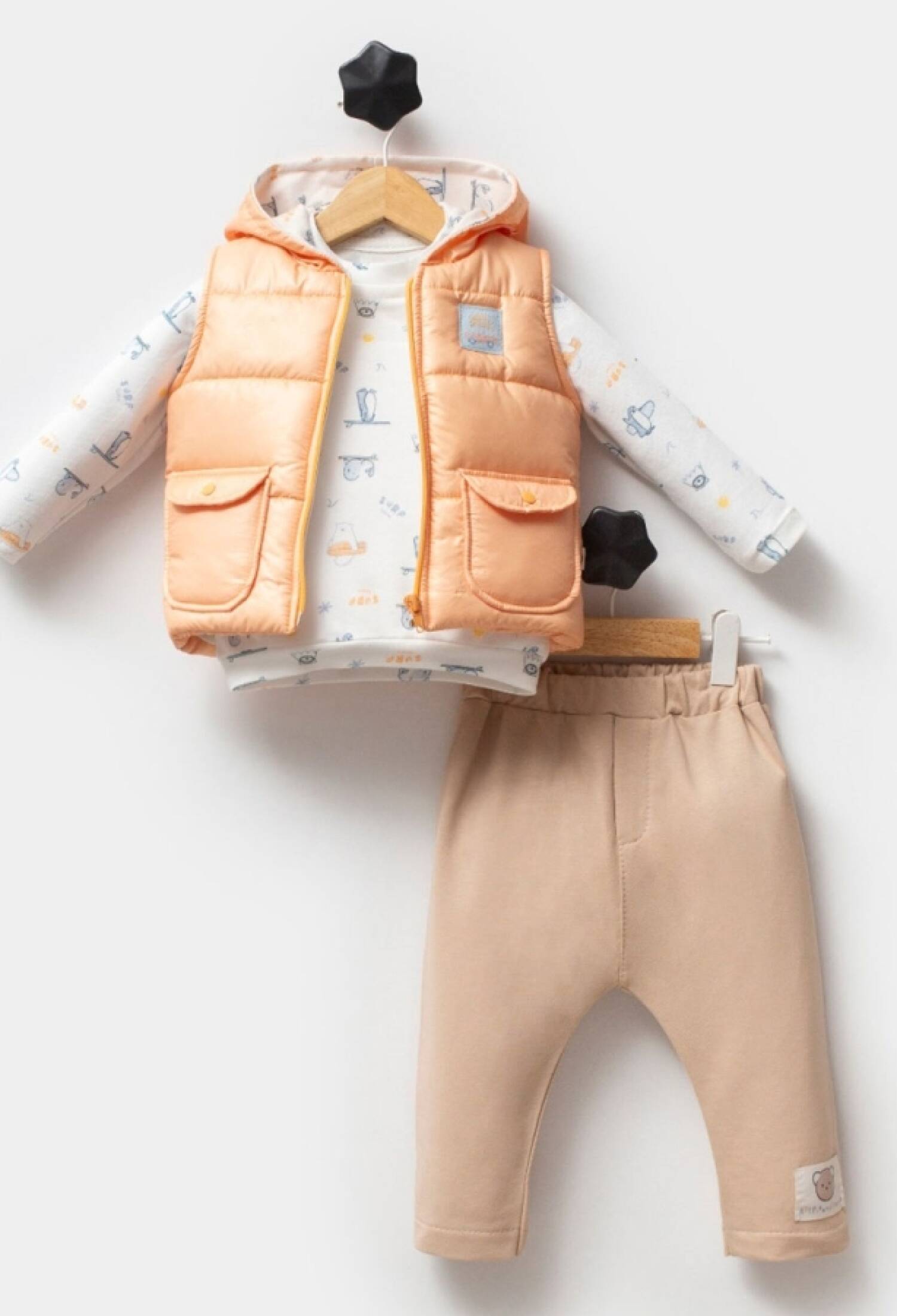Penguen Desenli Yekekli Erkek Bebe Üçlü Takım - Brand: HİPPIL - Kids & Bby Clothes From Peralane Kids Turkey