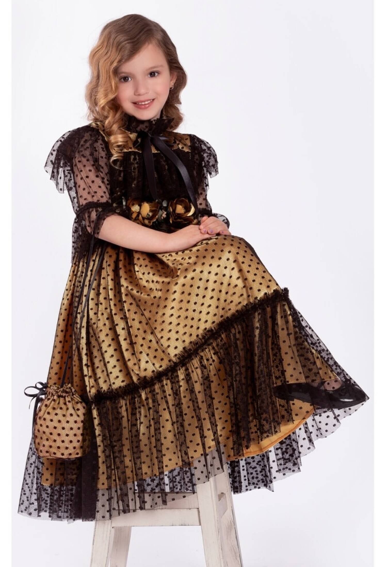 Siyah Puanlı Elbise 1042-2074-1 - 1042-2074-1 - Brand: Tivido - Kids & Bby Clothes From Peralane Kids Turkey