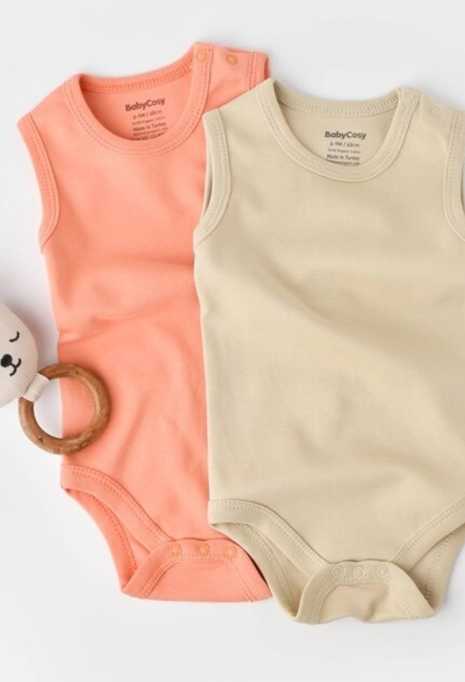 Toptan %100 Organik Pamuk Bebek 2'li Body 3-24M Baby Cosy 2022-CSY3019 - 2022-CSY3019 - Brand: BabyCosy - Kids & Bby Clothes From Peralane Kids Turkey