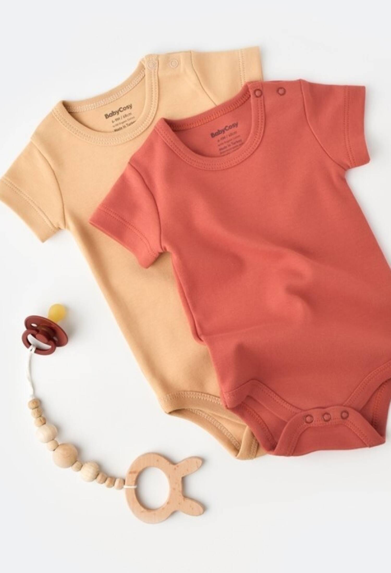 Toptan %100 Organik Pamuk Bebek 2'li Body Baby Cosy 2022-CSY3023 - 2022-CSY3023 - Brand: BabyCosy - Kids & Bby Clothes From Peralane Kids Turkey