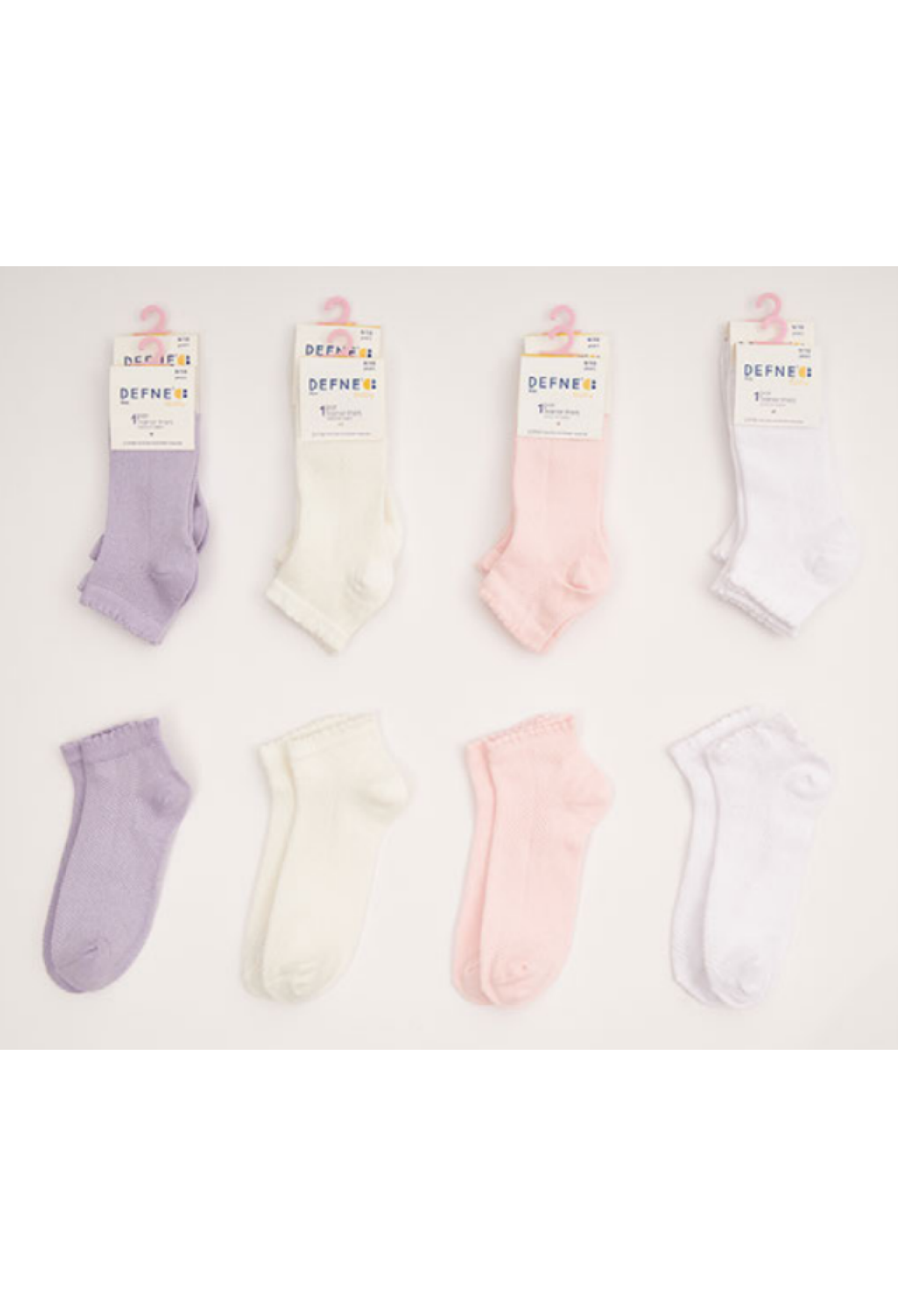 Toptan 12 Çift Kız Çocuk Patik Çorap 1064-DFNÇ-1PK002-23(5-6) - 1064-DFNÇ-1PK002-23(5-6) - Brand: Defne - Kids & Bby Clothes From Peralane Kids Turkey