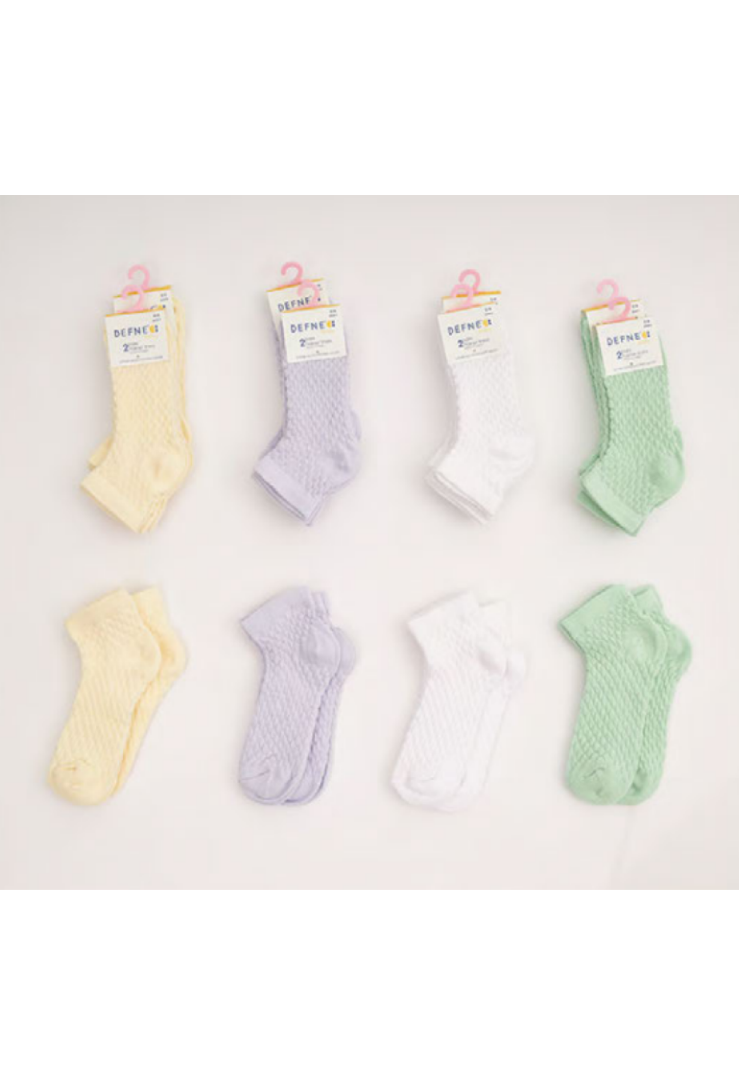 Toptan 24 Çift Kız Bebe Patik Çorap (Kutu) 1064-DFN2P-K018-23(18-24) - 1064-DFN2P-K018-23(18-24) - Brand: Defne - Kids & Bby Clothes From Peralane Kids Turkey