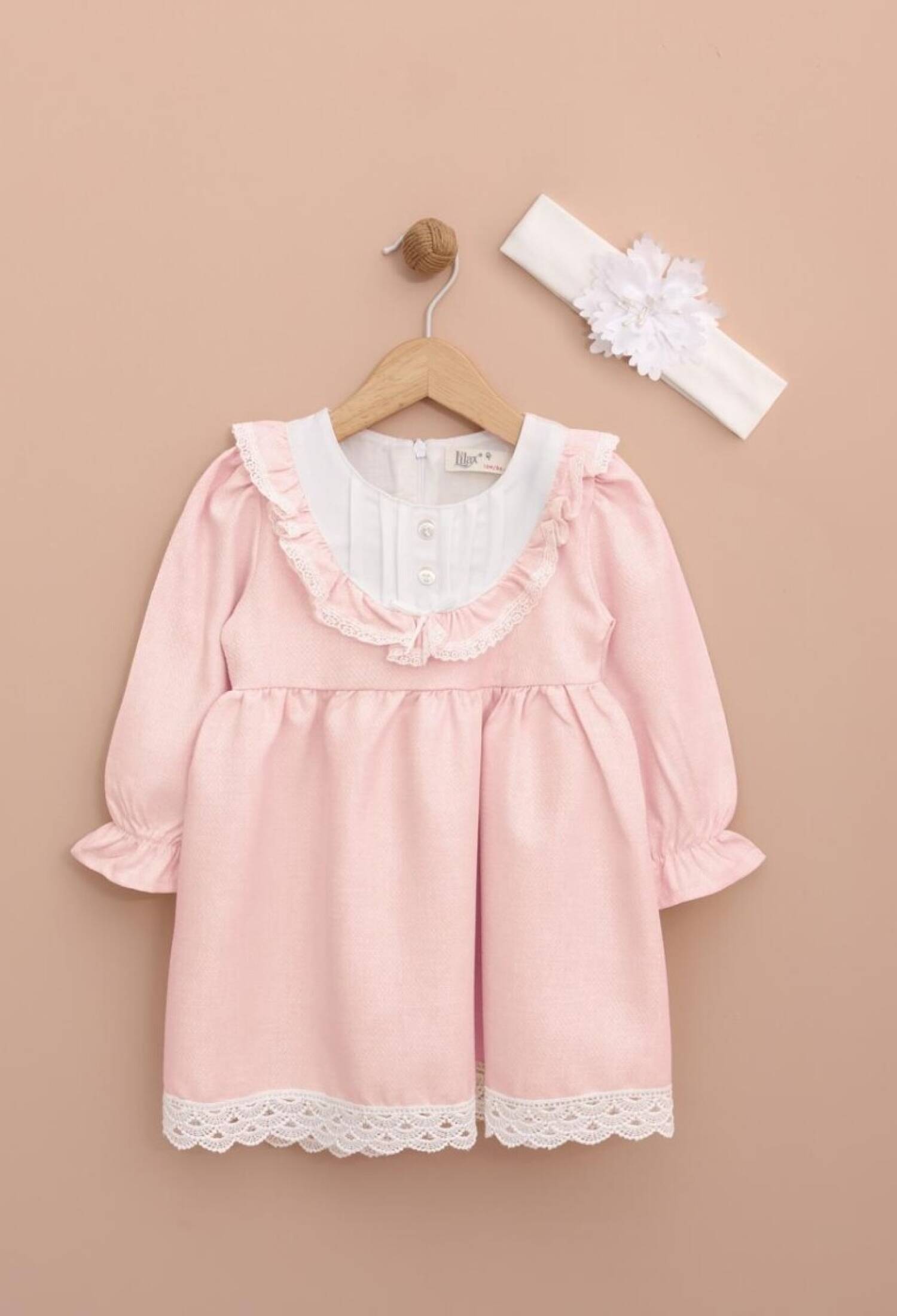 Toptan Bandanalı Kız Bebek Elbise 6-18M 1049-6537 - 1049-6537 - Brand: Lilax - Kids & Bby Clothes From Peralane Kids Turkey