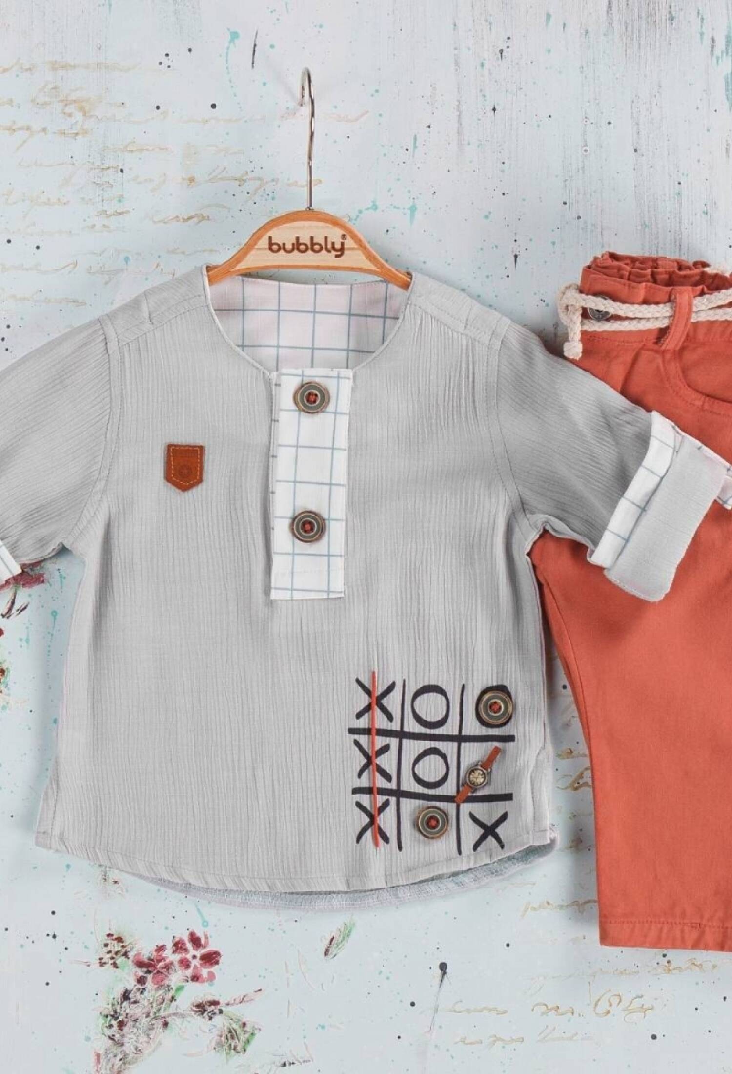 Toptan Bebek 2li Gömlek Pantolon Takım 6-24M 2035-253 - 2035-253 - Brand: Bubbly - Kids & Bby Clothes From Peralane Kids Turkey