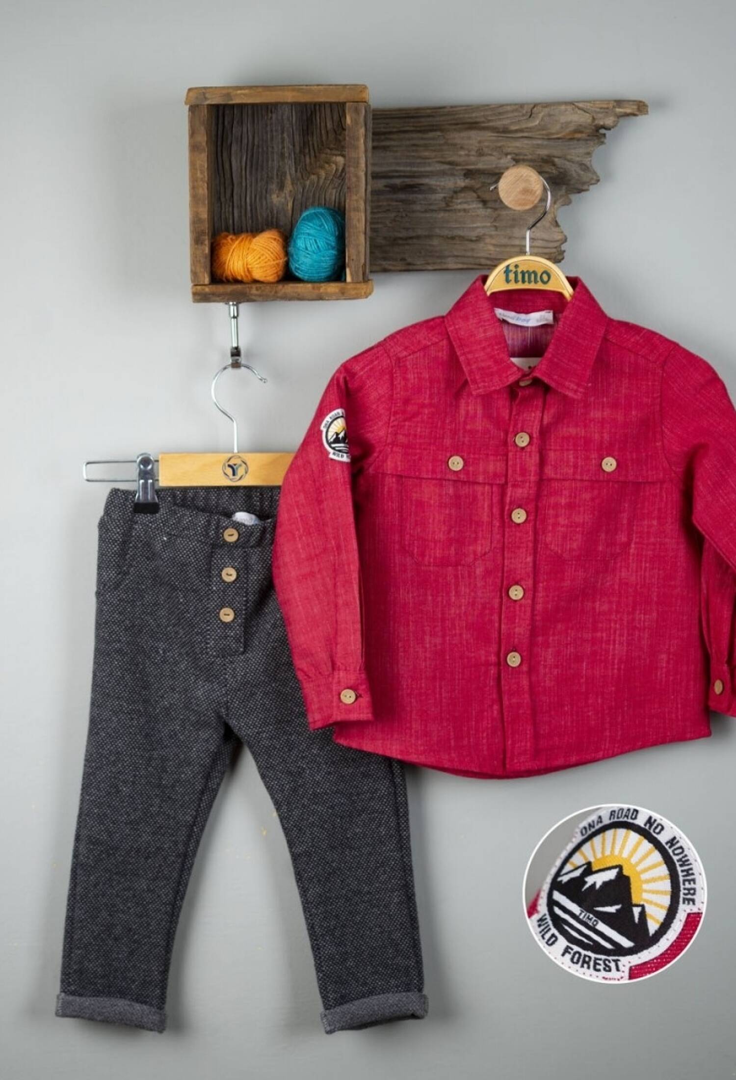 Toptan Bebek 2'li Gömlek ve Pantolon Takım 6-24M 1018-T3EDT064236811 - 1018-T3EDT064236811 - Brand: Timo - Kids & Bby Clothes From Peralane Kids Turkey