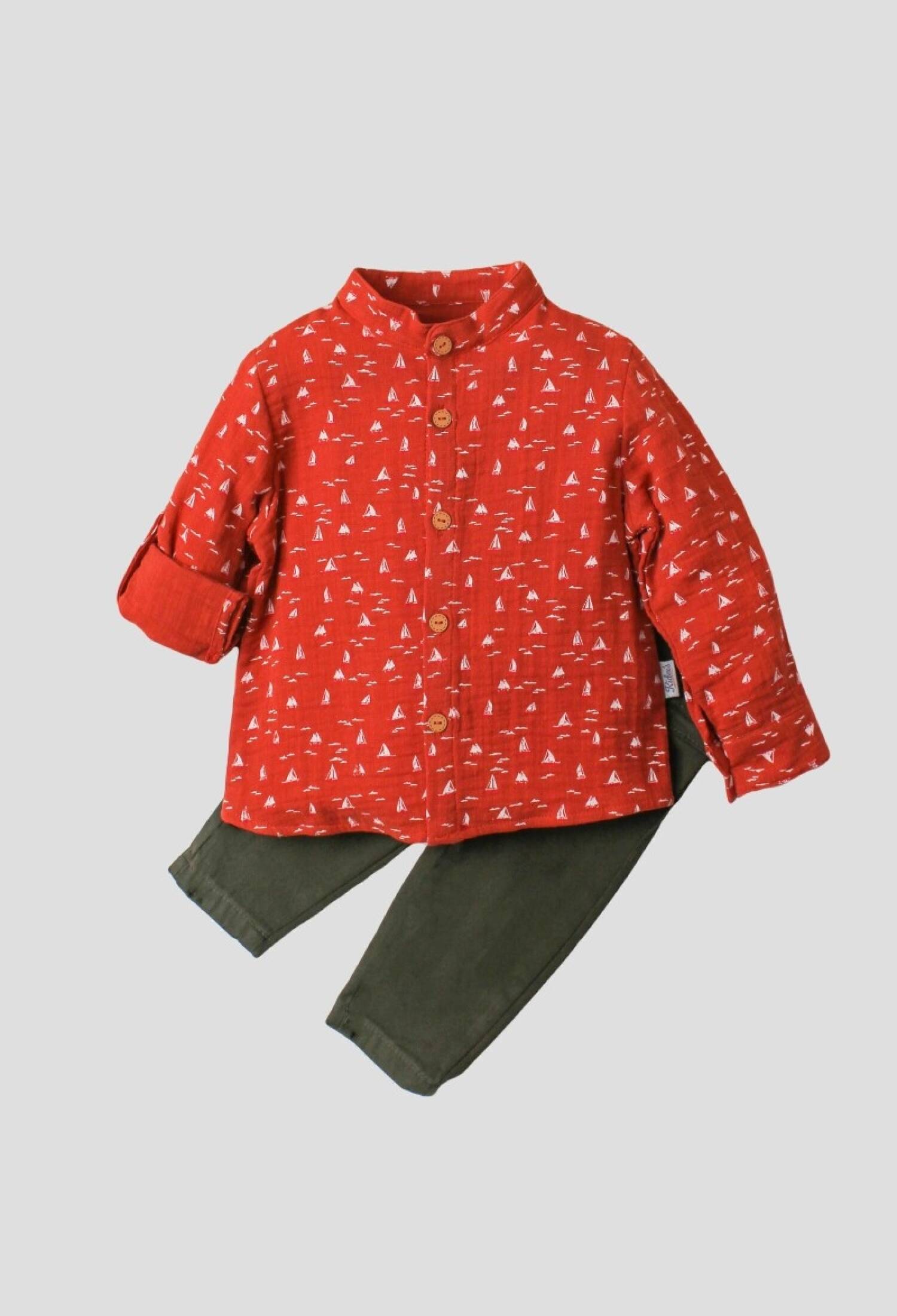 Toptan Bebek 2'li Gömlek ve Pantolon Takım 9-24M 1026-35069 - 1026-35069 - Brand: Kidexs - Kids & Bby Clothes From Peralane Kids Turkey